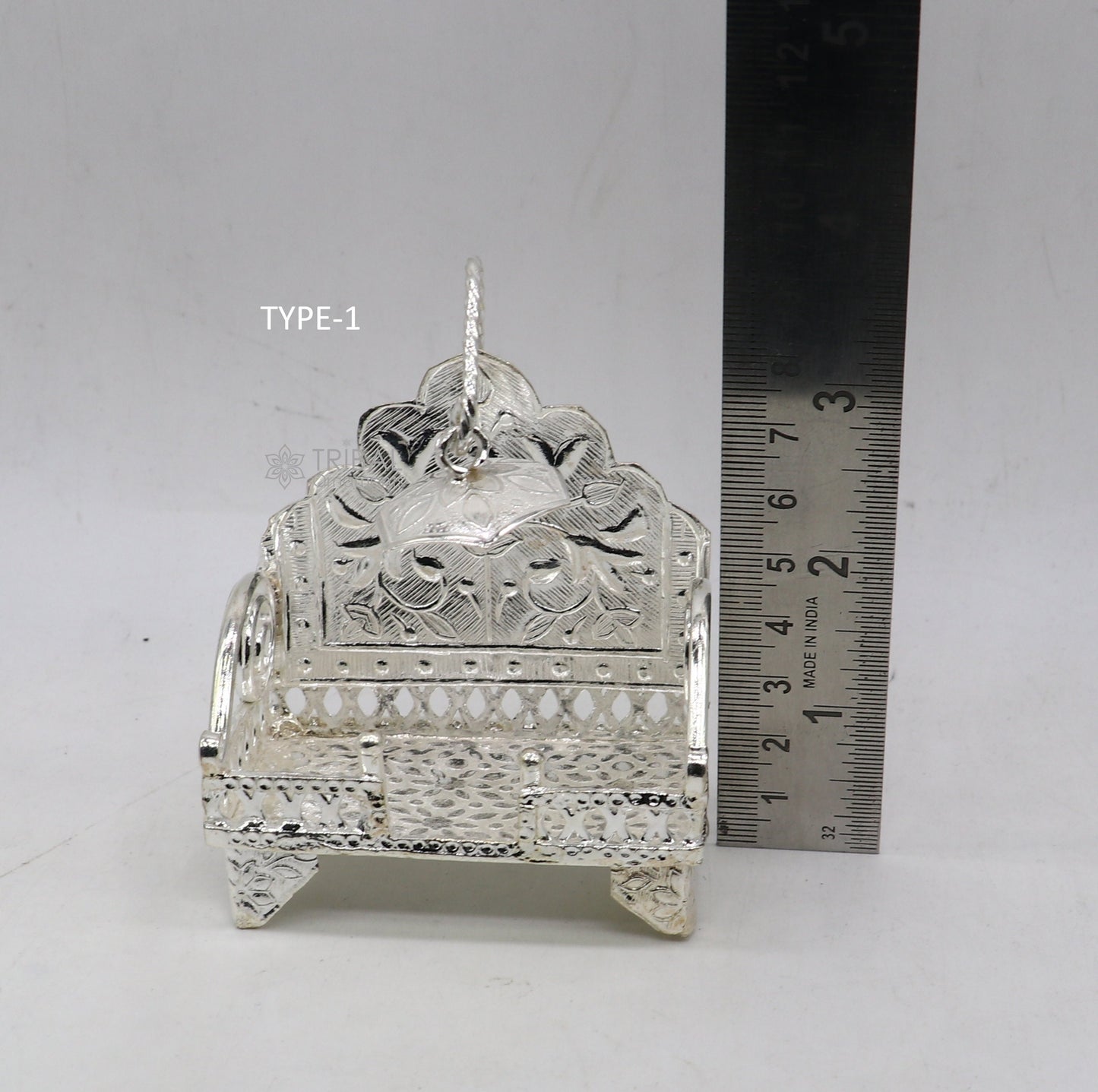 925 pure sterling silver sinhasan, God throne, god statue's stand chair singhasan, temple art puja asan chouki article art762 - TRIBAL ORNAMENTS