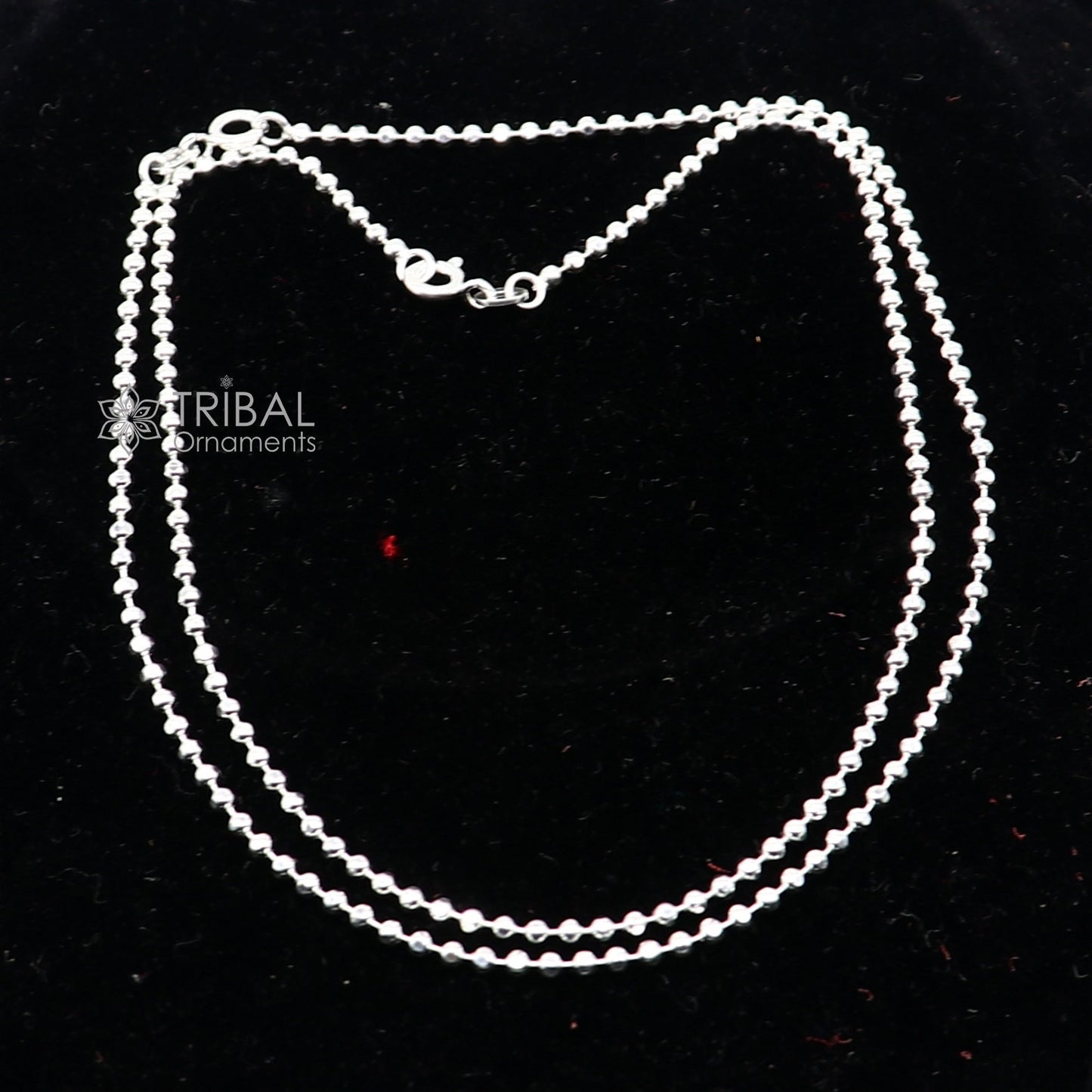 2mm 925 sterling silver beaded/ball chain anklet bracelet amazing light weight delicate anklets gorgeous belly dance silver jewelry ank614 - TRIBAL ORNAMENTS