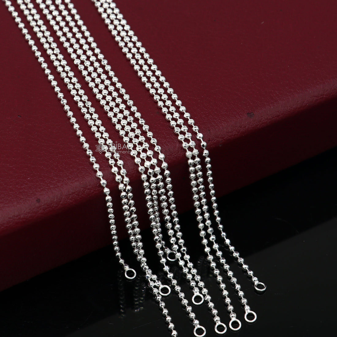 2mm 925 sterling silver beaded/ball chain anklet bracelet amazing light weight delicate anklets gorgeous belly dance silver jewelry ank614 - TRIBAL ORNAMENTS