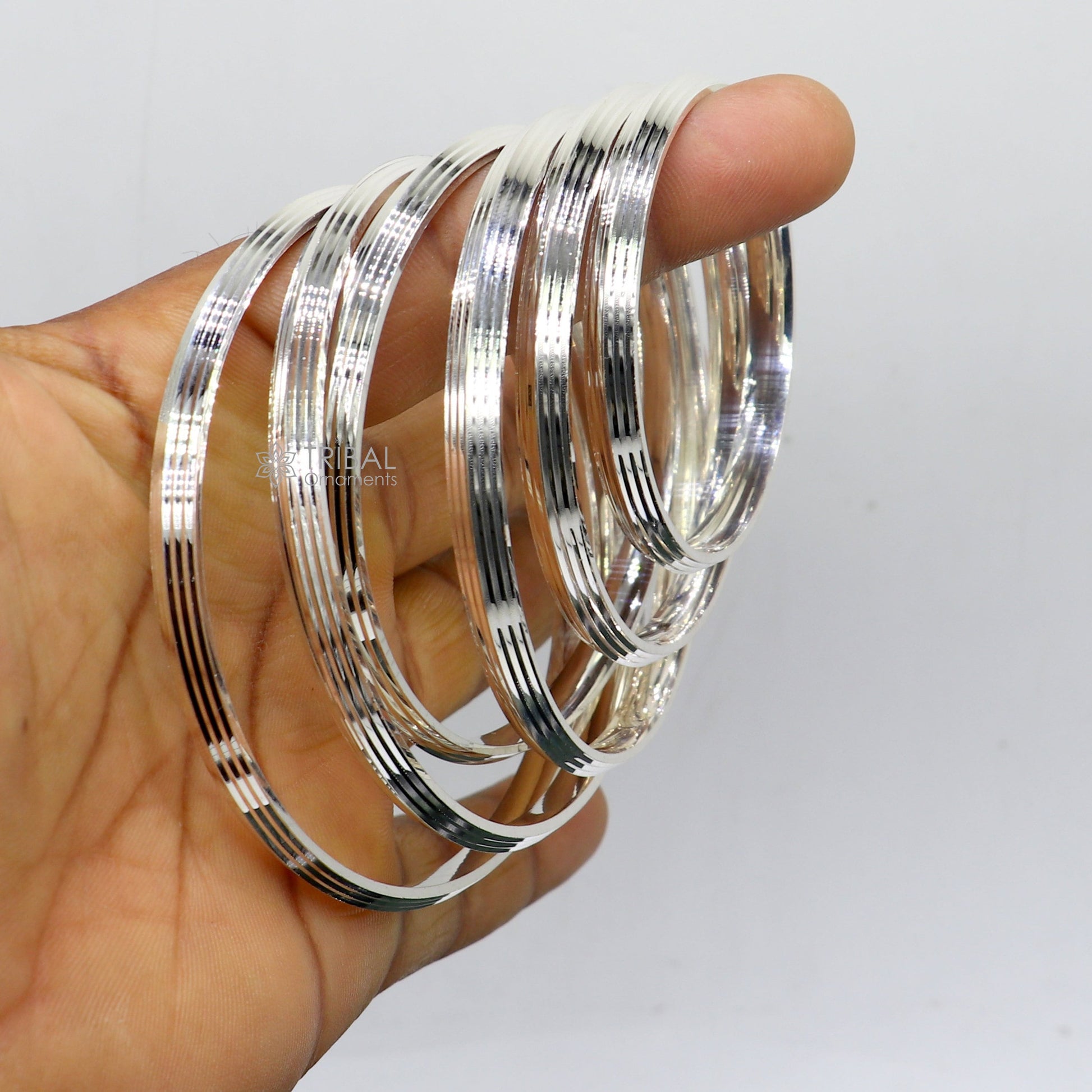 6MM Solid 925 sterling silver handmade punjabi sikha bangle bracelet kada, all sized men's or girl's bangle kada daily use jewelry nsk805 - TRIBAL ORNAMENTS