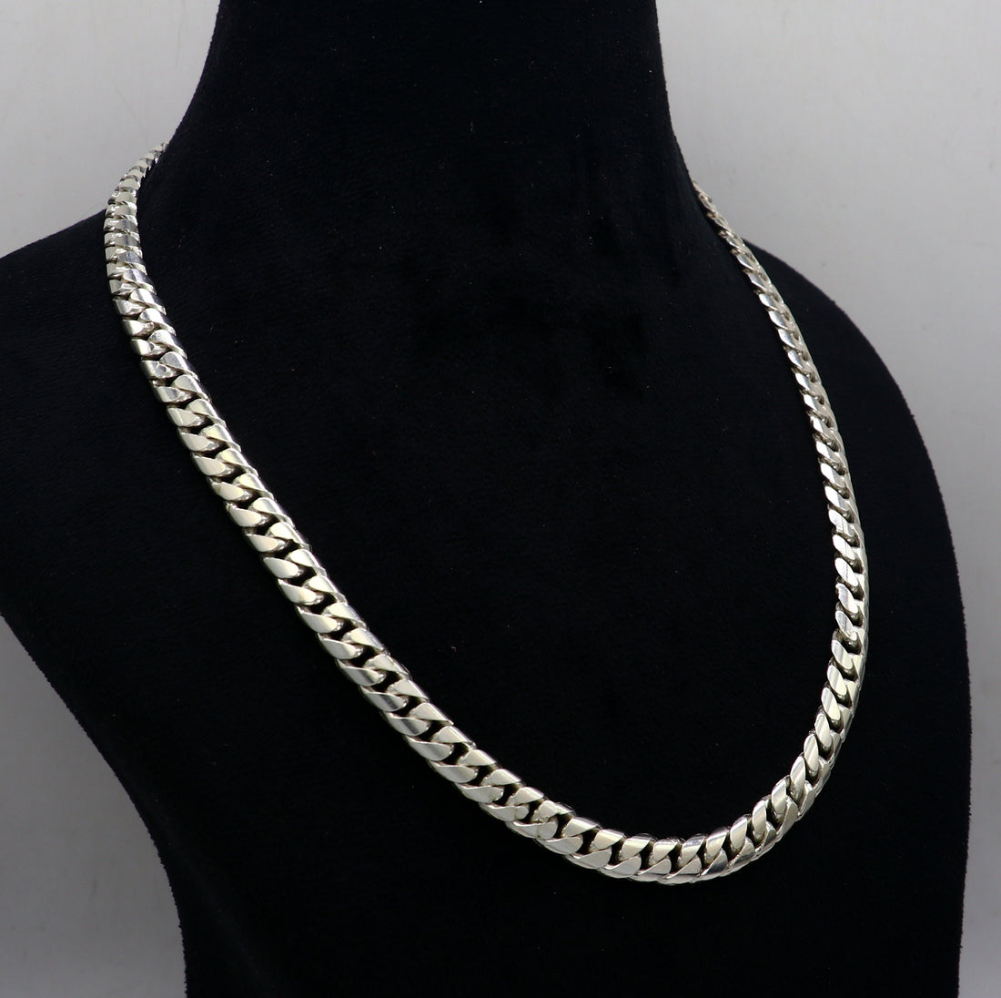 Men's heavy 8mm solid chain stylish design 925 sterling silver handmade heavy necklace solid oxidized chain necklace tribal jewelry nch681 - TRIBAL ORNAMENTS