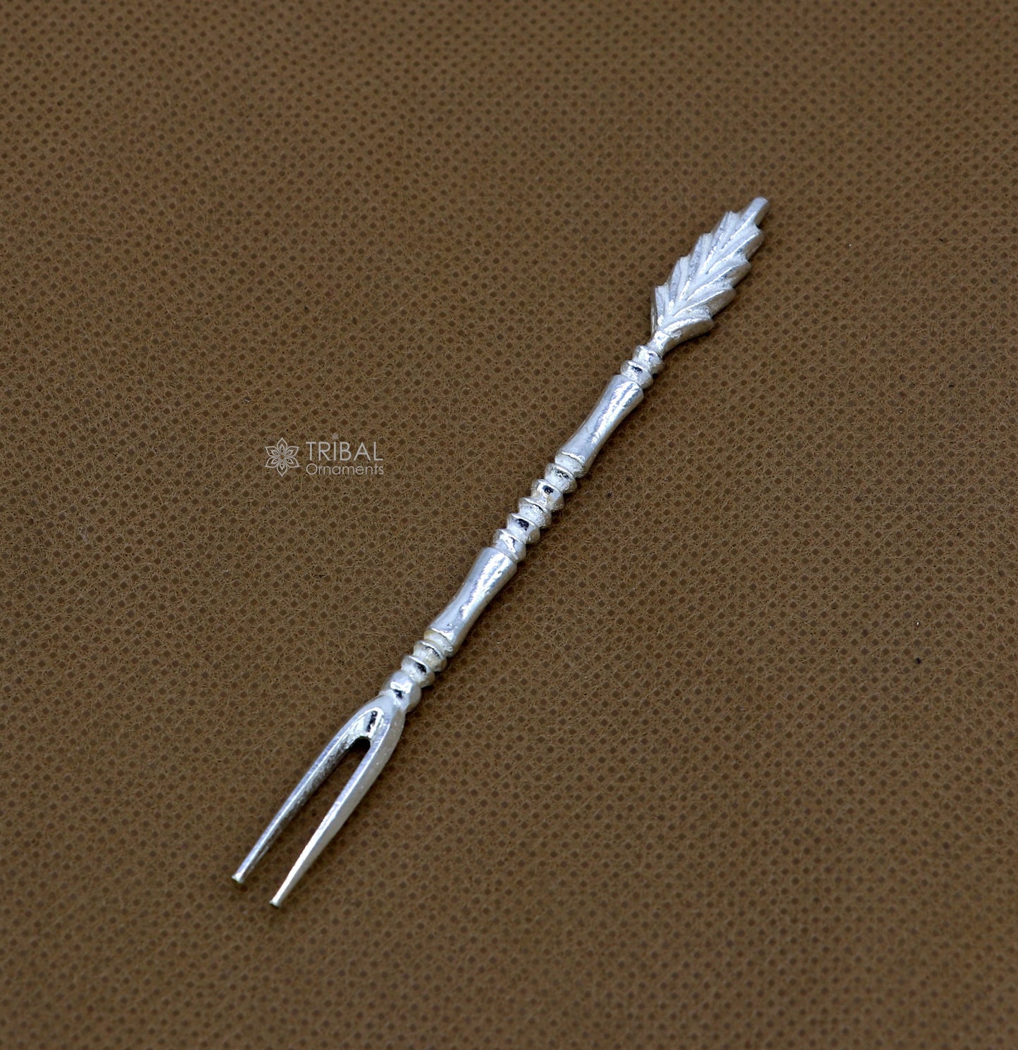 925 solid silver handmade chopsticks/fork snack fruit food fork excellent hand crafted design daily use otr011 - TRIBAL ORNAMENTS