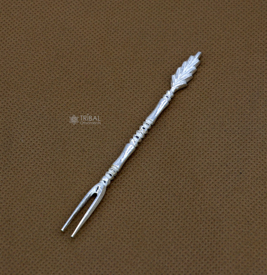 925 solid silver handmade chopsticks/fork snack fruit food fork excellent hand crafted design daily use otr011 - TRIBAL ORNAMENTS