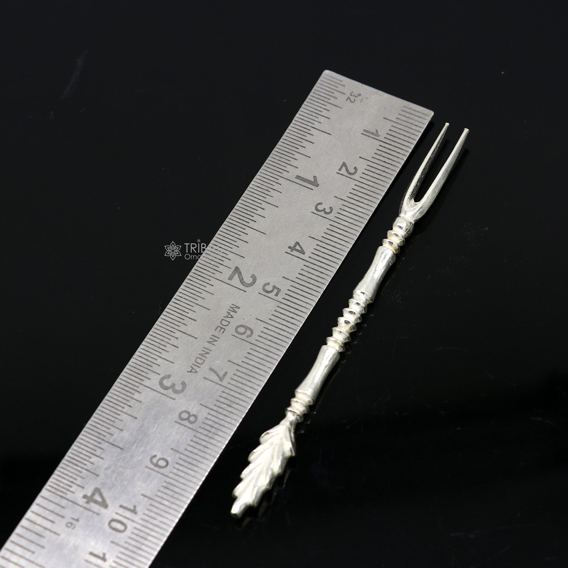 925 solid silver handmade chopsticks/fork snack fruit food fork excellent hand crafted design daily use otr011 - TRIBAL ORNAMENTS