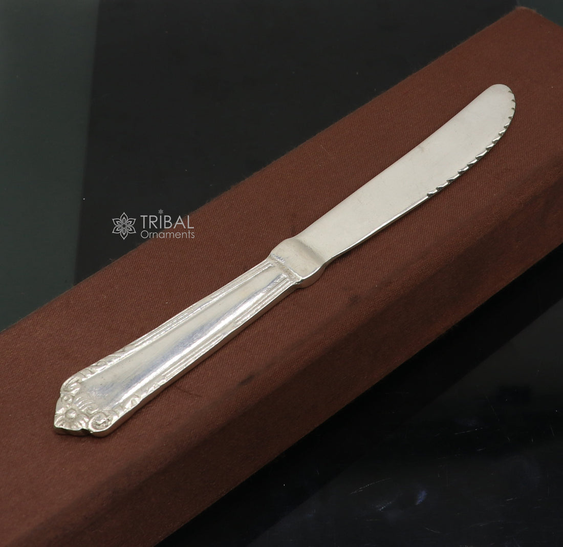 6" Pure 925 sterling silver Butter knife exclusive silver utensils for luxury gifting or food serving sv288 - TRIBAL ORNAMENTS