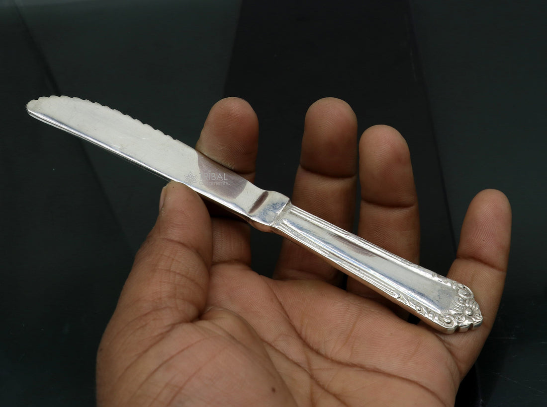 6" Pure 925 sterling silver Butter knife exclusive silver utensils for luxury gifting or food serving sv288 - TRIBAL ORNAMENTS