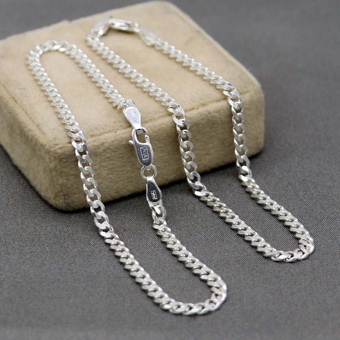 8.5" Handmade 3MM chain 925 sterling silver bracelet OR anklets, foot bracelet amazing belly dance jewelry gift her combo use jewelry ank607 - TRIBAL ORNAMENTS