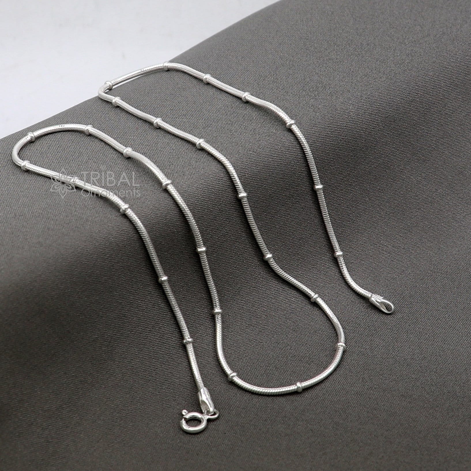 1mm 18" long snake chain 925 sterling silver handmade snake chain pendant chain, necklace chain, fancy silver chain trendy style ch576 - TRIBAL ORNAMENTS