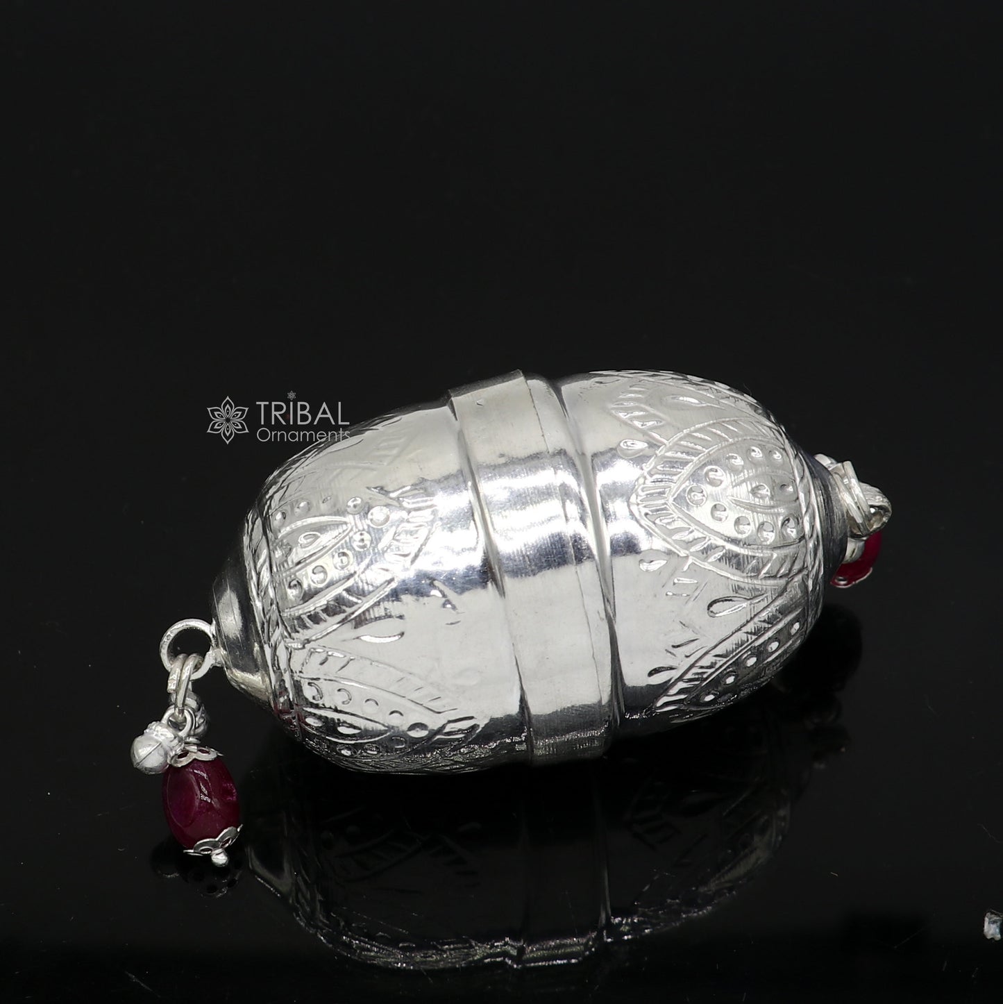 925 sterling silver handmade gorgeous design coconut for puja or worshipping, Silver nariyal for diwali puja su1267 - TRIBAL ORNAMENTS