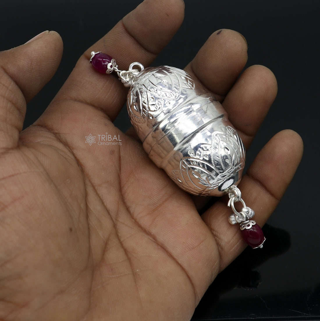 925 sterling silver handmade gorgeous design coconut for puja or worshipping, Silver nariyal for diwali puja su1268 - TRIBAL ORNAMENTS