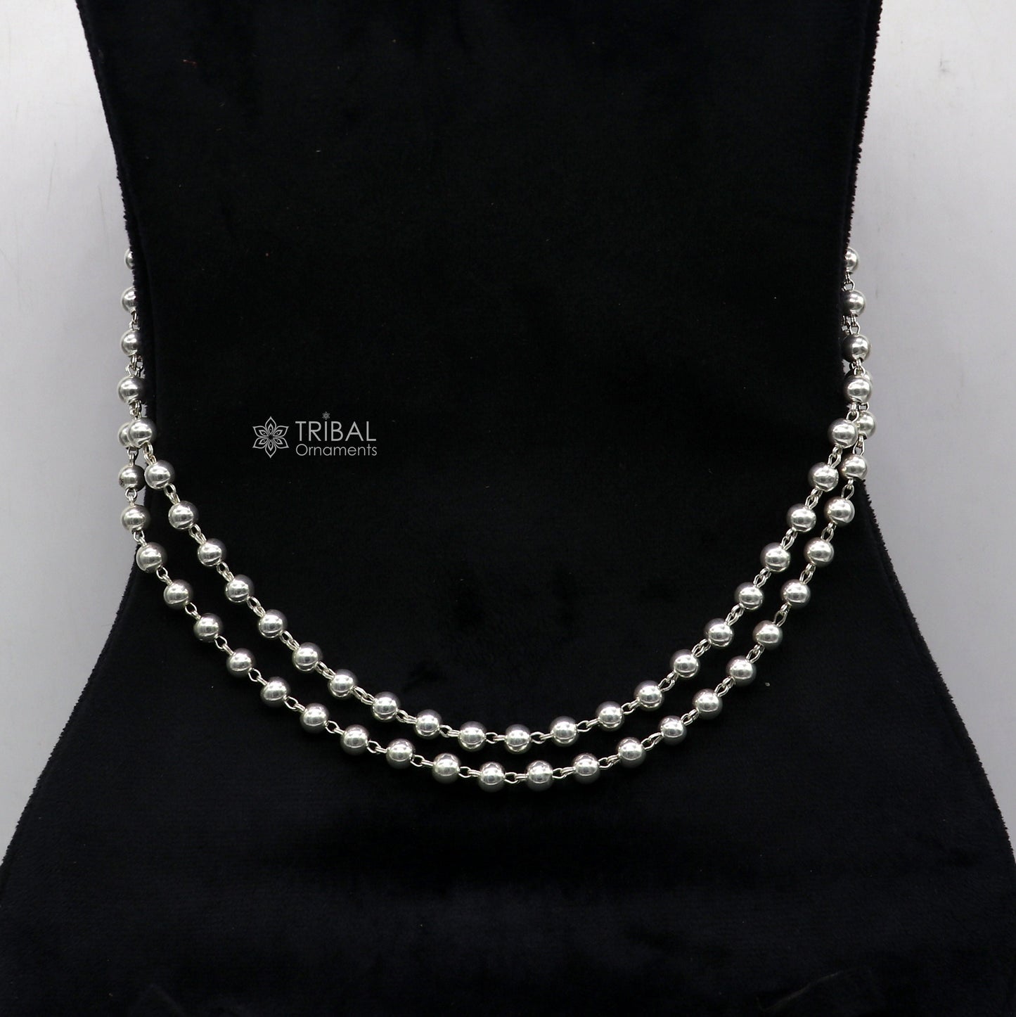 All size 925 Sterling silver adjustable handmade 6 mm beaded chain plain design belly chain, waist chain ,Saree chain belly dance wch28 - TRIBAL ORNAMENTS