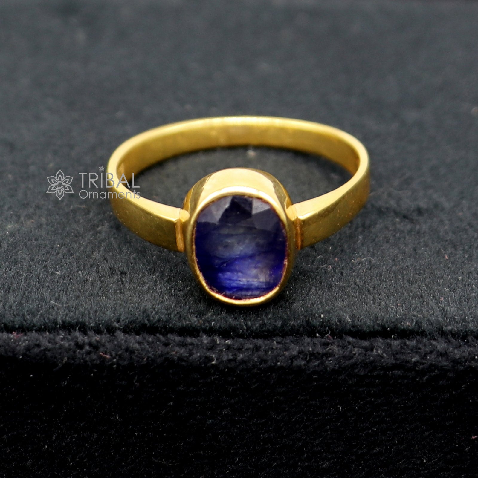 Pitambari Neelam Gold Ring (Design A7) | GemPundit
