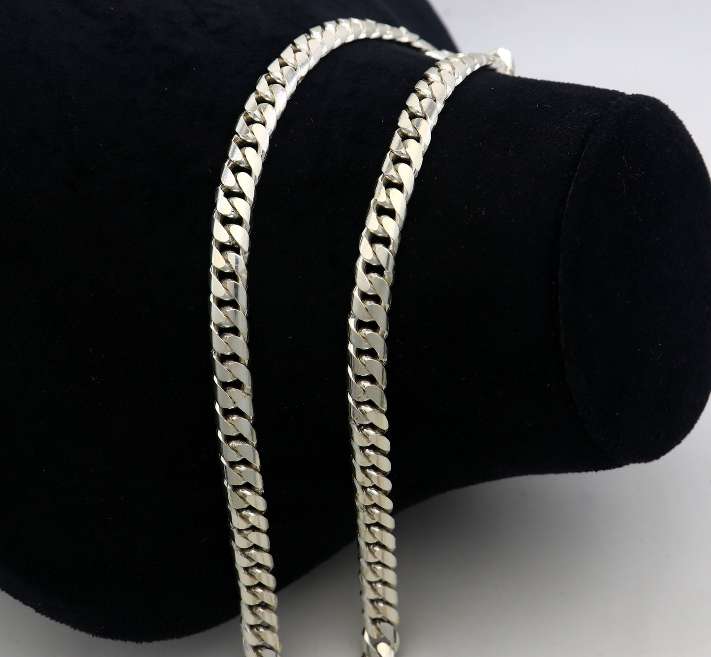 Men's heavy 8mm solid chain stylish design 925 sterling silver handmade heavy necklace solid oxidized chain necklace tribal jewelry nch681 - TRIBAL ORNAMENTS