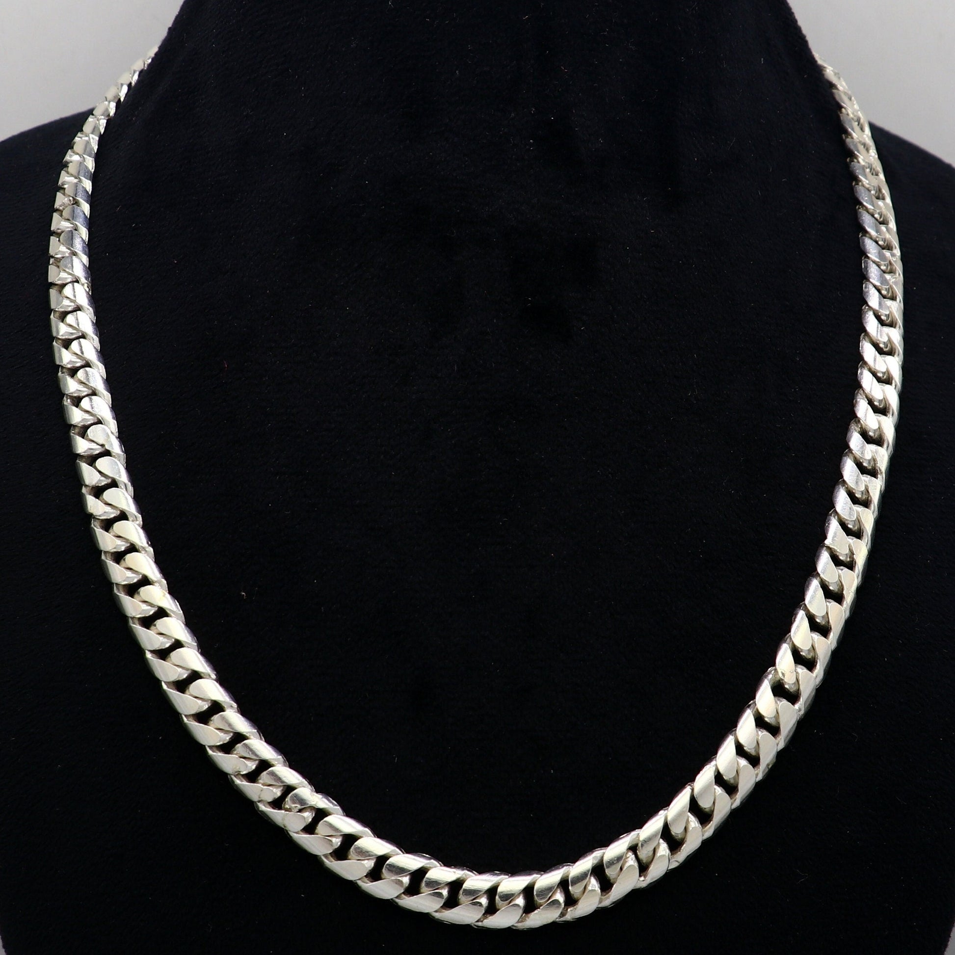 Men's heavy 8mm solid chain stylish design 925 sterling silver handmade heavy necklace solid oxidized chain necklace tribal jewelry nch681 - TRIBAL ORNAMENTS