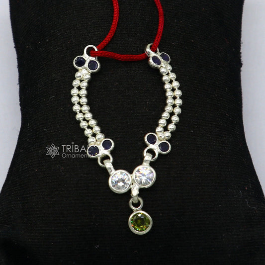 925 sterling silver beaded chain necklace for Lord Krishna Laddu Gopala Amazing design handmade little Krishna jewelry set671 - TRIBAL ORNAMENTS