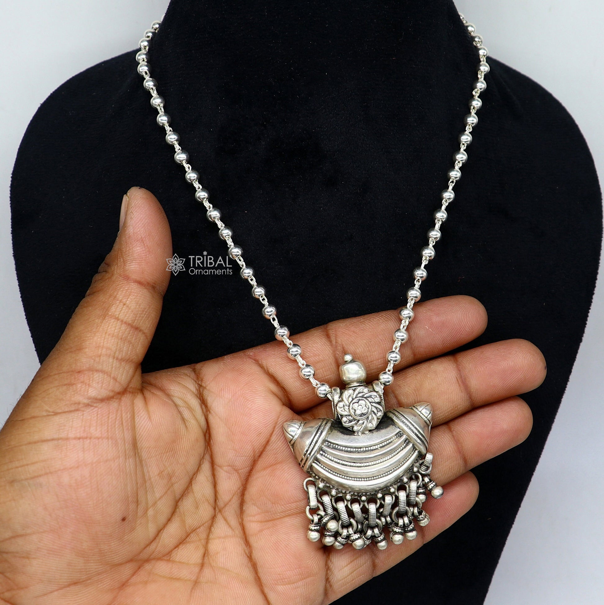 925 sterling silver pendant, charm pendant tribal ethnic temple jewelry from india set675 - TRIBAL ORNAMENTS