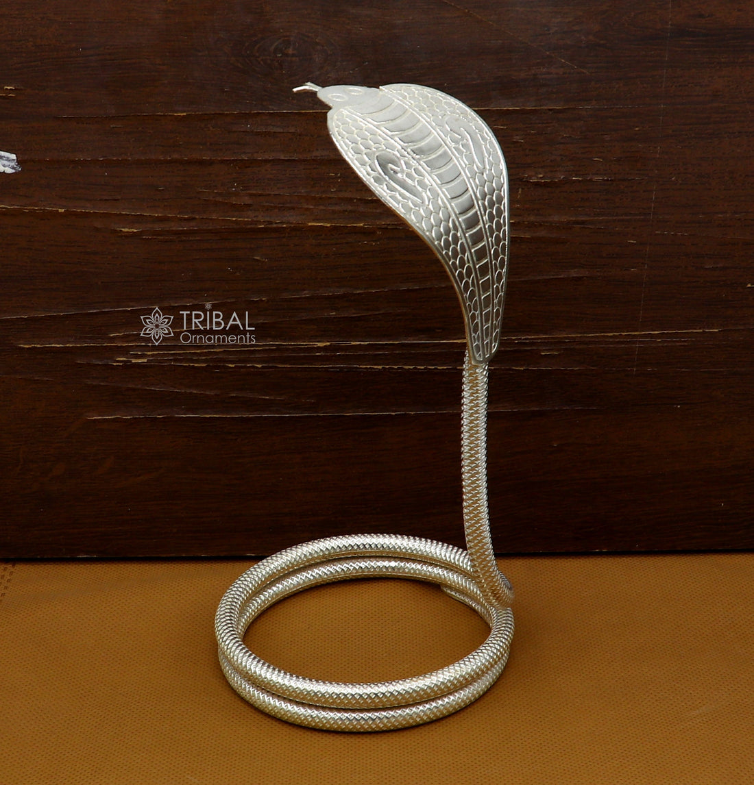 Lord Shiva Snake 925 silver handmade Divine 6.5" snake or shiva snake for puja or worshipping, best gifting to Mahadeva article su1281 - TRIBAL ORNAMENTS