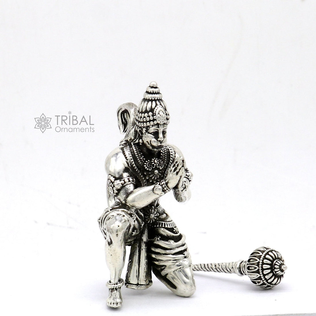 925 silver handmade Lord hanuman 2.2" small statue, best puja or gifting god hanuman statue sculpture home temple puja art, figurine art767 - TRIBAL ORNAMENTS