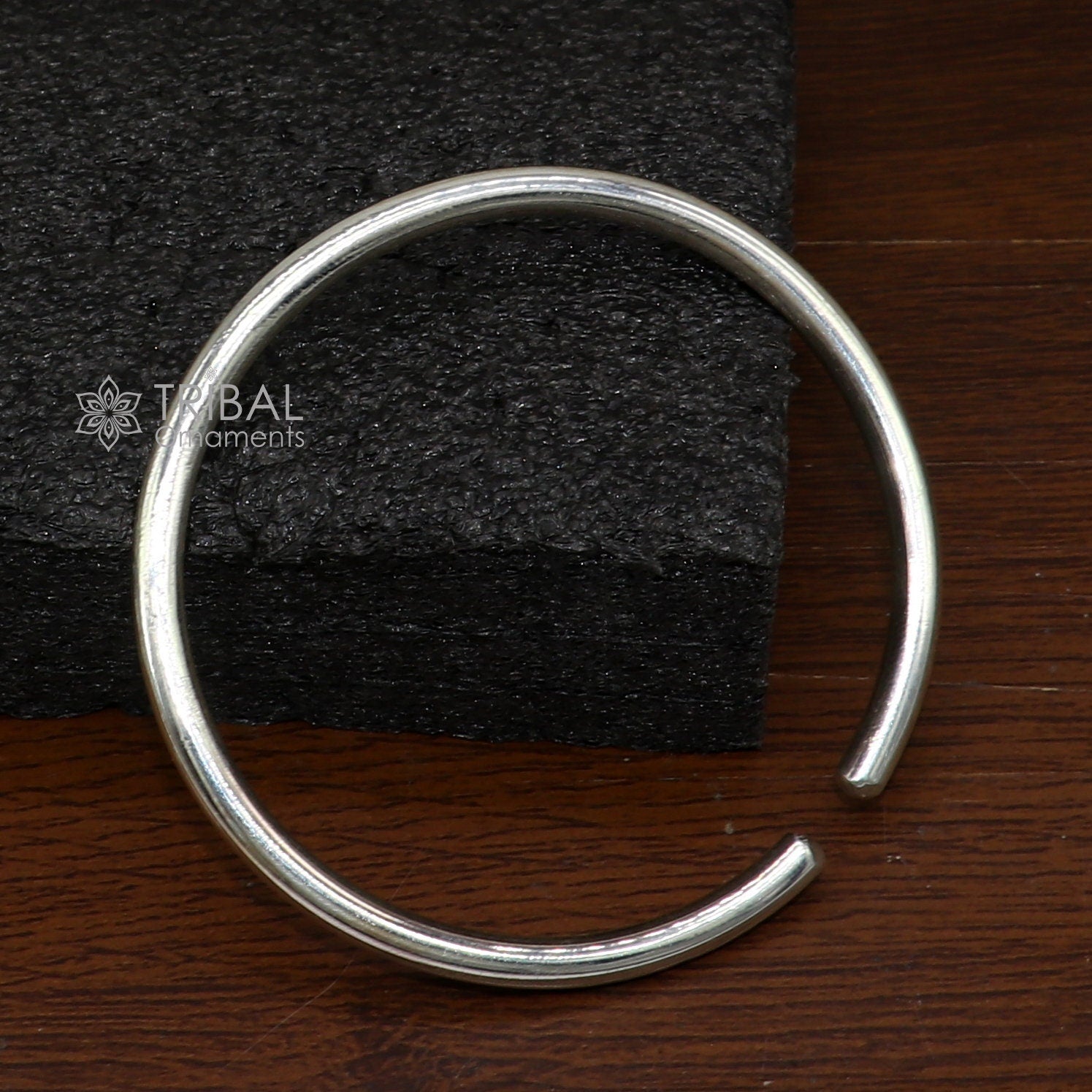 925 Sterling silver/Silver Cuff Bracelet/Mens Silver Bangle bracelet/plain solid cuff kada bracelet for both men's girls cuff216 - TRIBAL ORNAMENTS