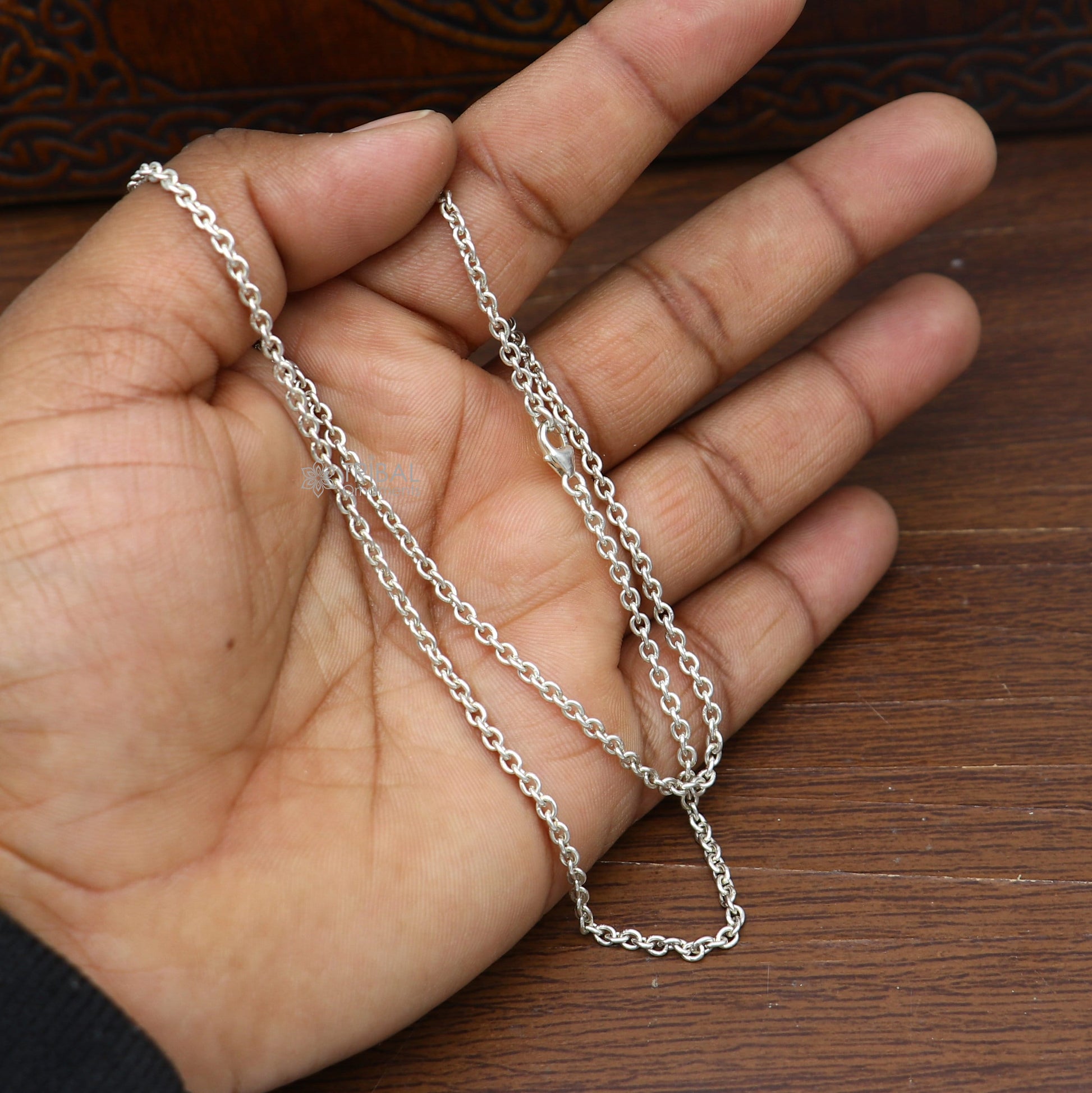 Pure 925 sterling silver handmade Link chain rolo design baby kids chain, waist chain, gorgeous kids or girl's chain tribal jewelry ch584 - TRIBAL ORNAMENTS