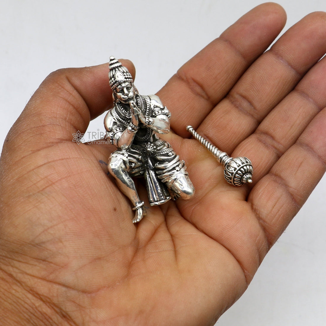 925 silver handmade Lord hanuman 2.2" small statue, best puja or gifting god hanuman statue sculpture home temple puja art, figurine art767 - TRIBAL ORNAMENTS