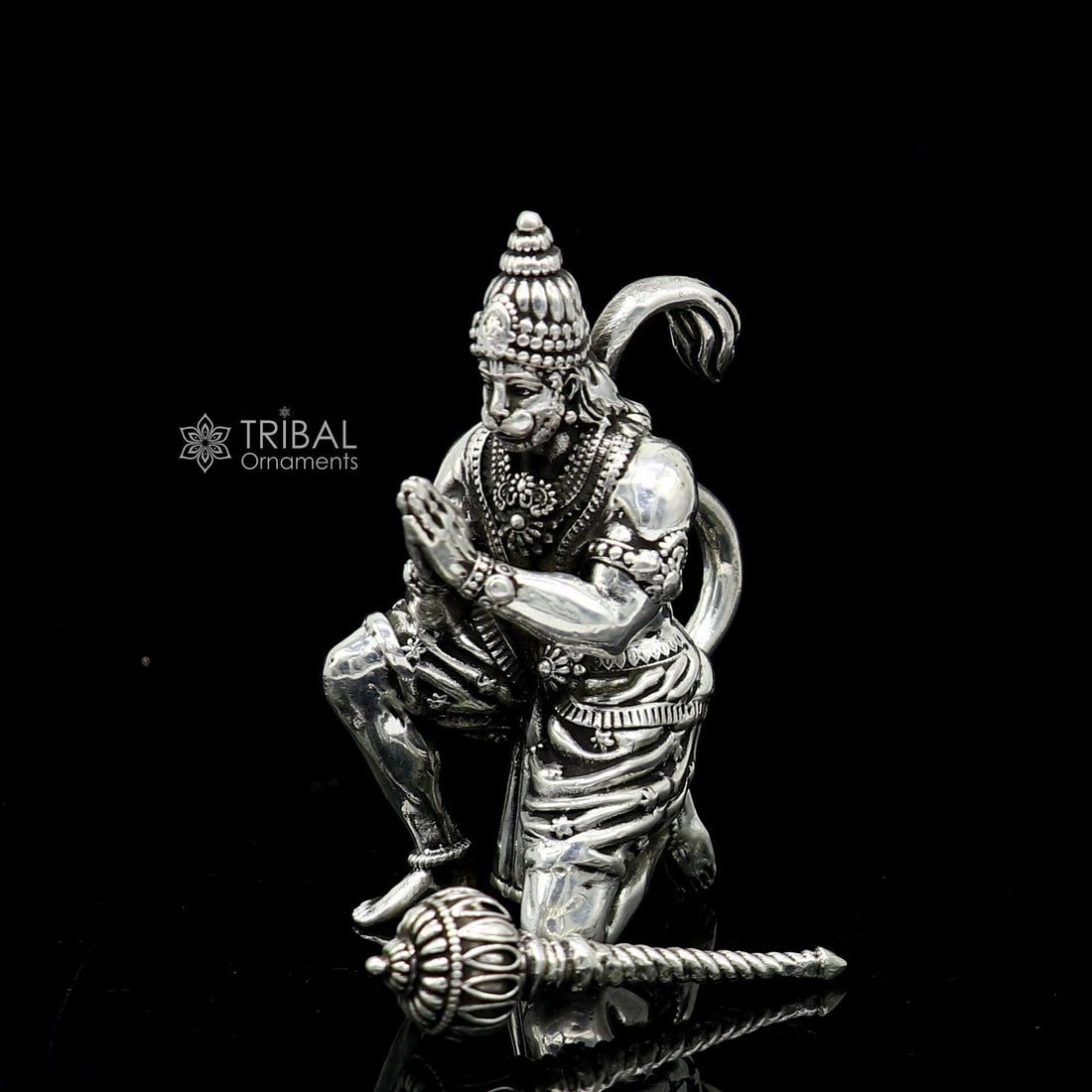 925 silver handmade Lord hanuman 2.2" small statue, best puja or gifting god hanuman statue sculpture home temple puja art, figurine art767 - TRIBAL ORNAMENTS