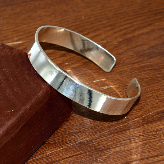 925 Sterling silver plain flat Cuff Bracelet/Men's Silver Bangle bracelet/plain solid cuff kada bracelet for both men's girls cuff217 - TRIBAL ORNAMENTS