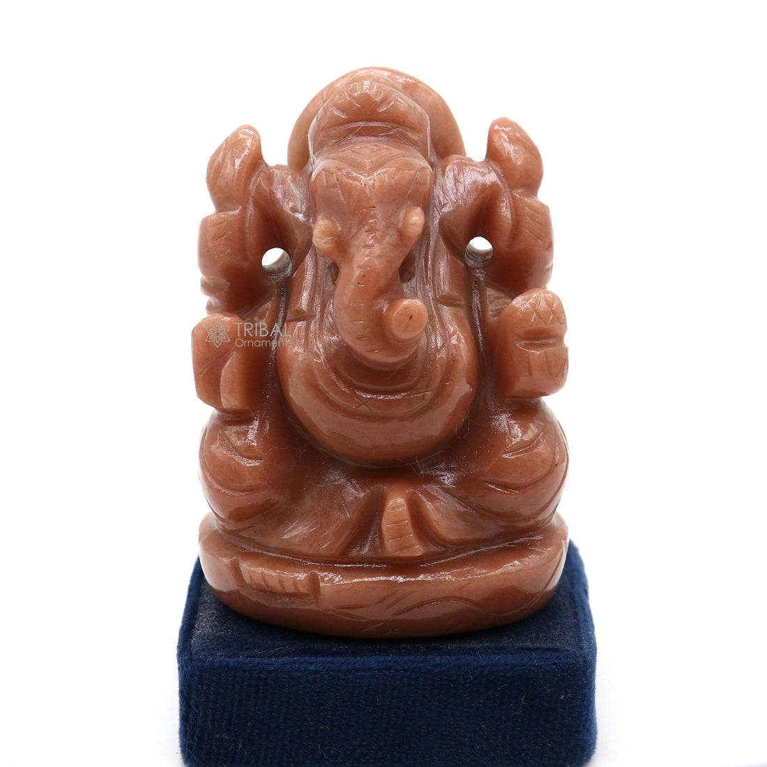 Devine Ganesha handcrafted Aventurian stone statue figurine, home temple God Ganesha stone sculpture for wealth and prosperity stna32 - TRIBAL ORNAMENTS