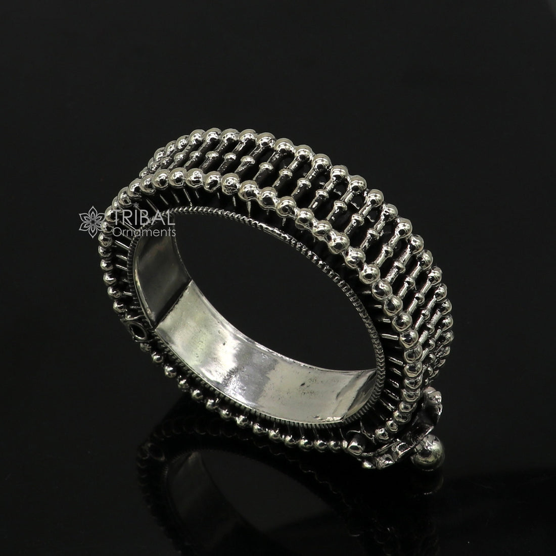 Indian Traditional cultural design trendy 925 sterling silver handmade cuff kada bracelet amazing vintage design brides bangle nsk812 - TRIBAL ORNAMENTS