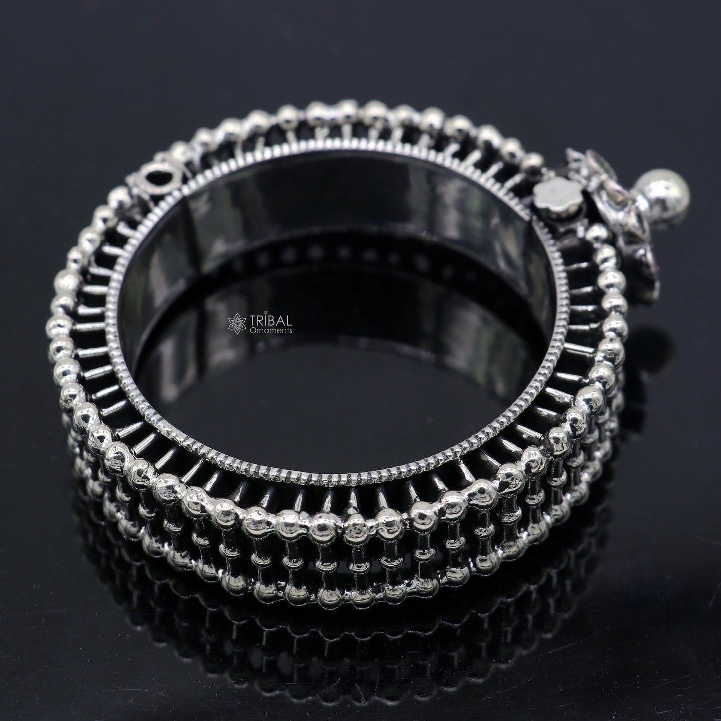 Indian Traditional cultural design trendy 925 sterling silver handmade cuff kada bracelet amazing vintage design brides bangle nsk812 - TRIBAL ORNAMENTS