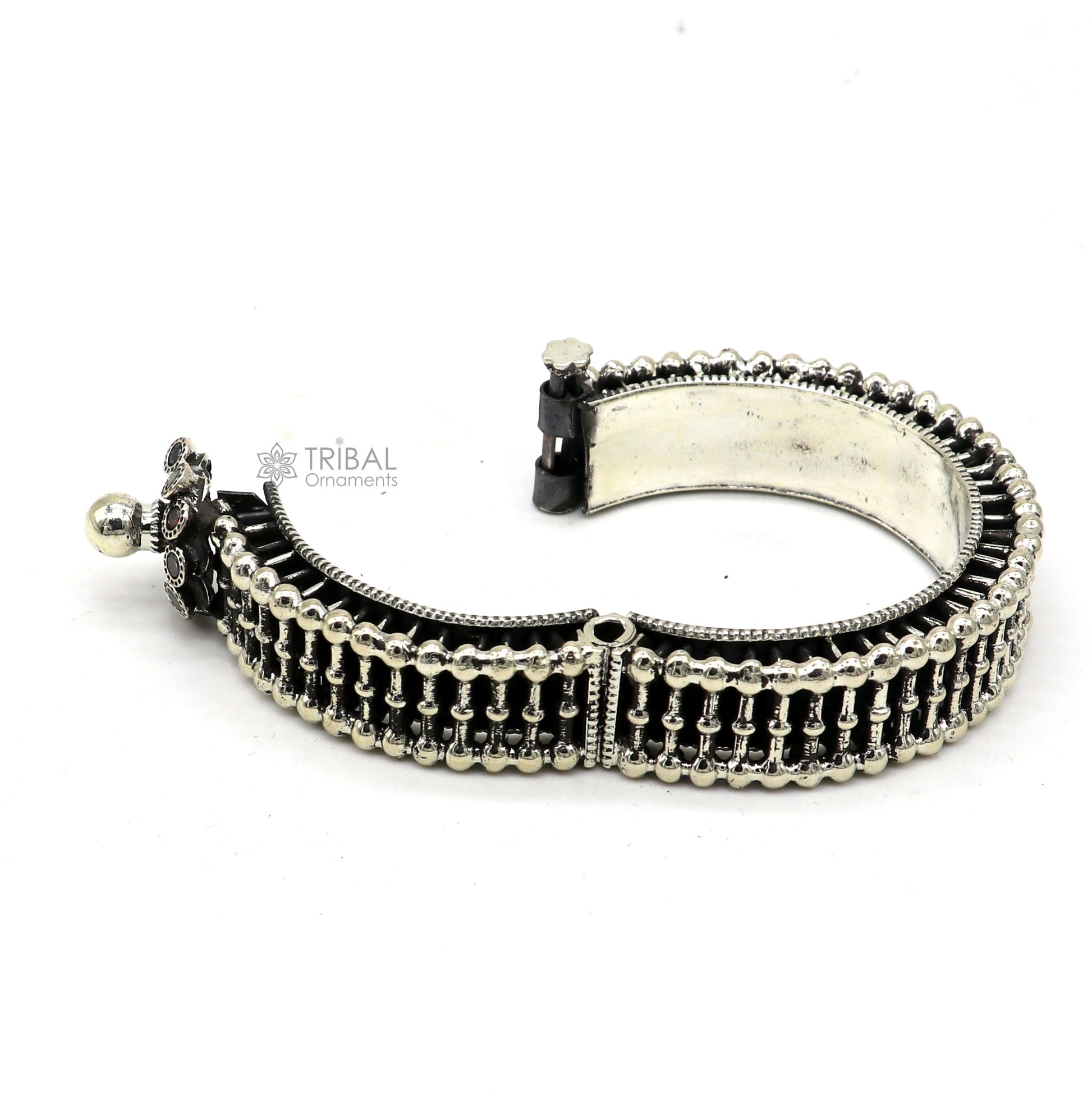 Indian Traditional cultural design trendy 925 sterling silver handmade cuff kada bracelet amazing vintage design brides bangle nsk812 - TRIBAL ORNAMENTS