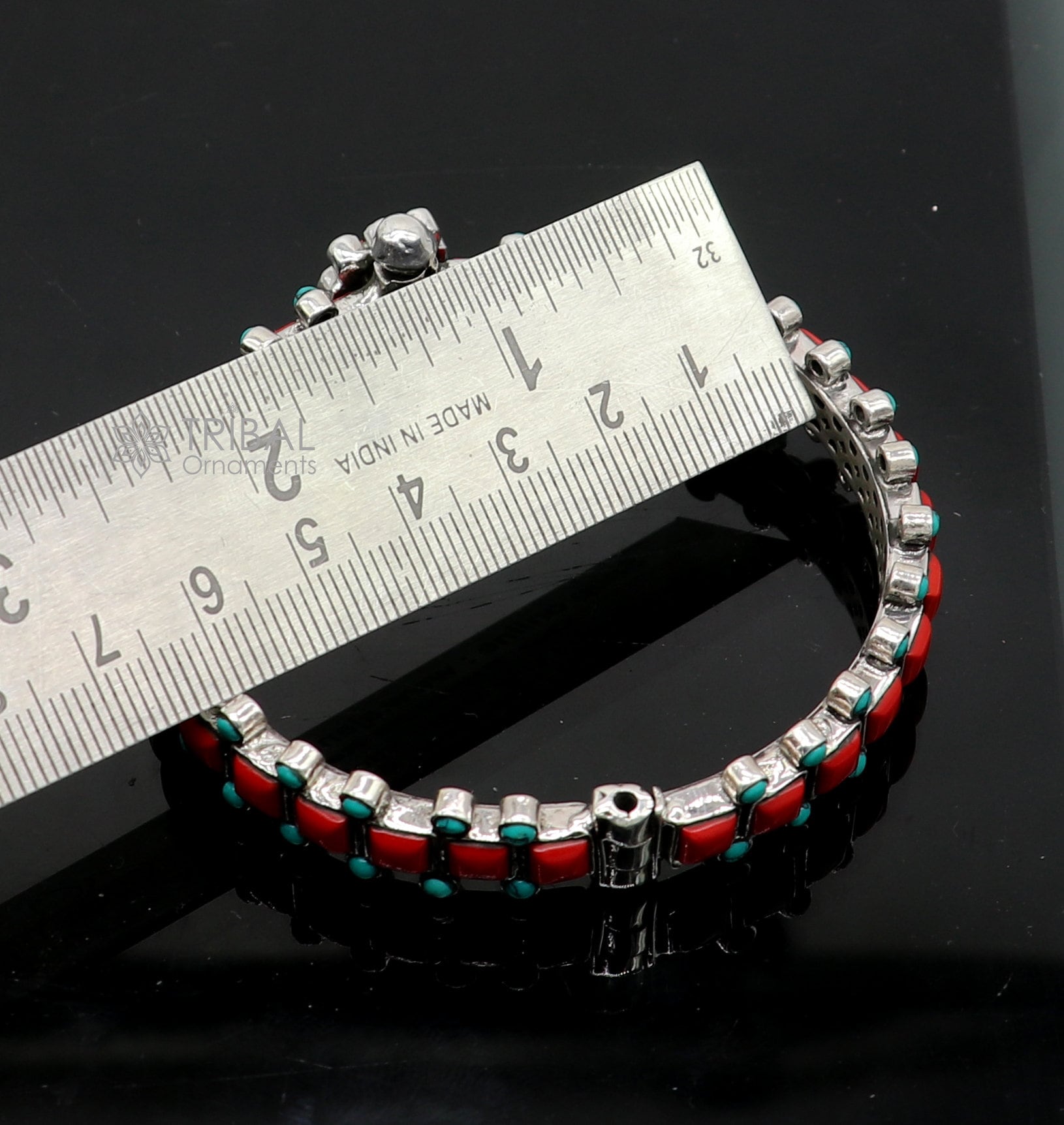 925 sterling silver customized design wedding anniversary gifting coral bangle bracelet with unique closure vintage tribal jewelry nsk815 - TRIBAL ORNAMENTS