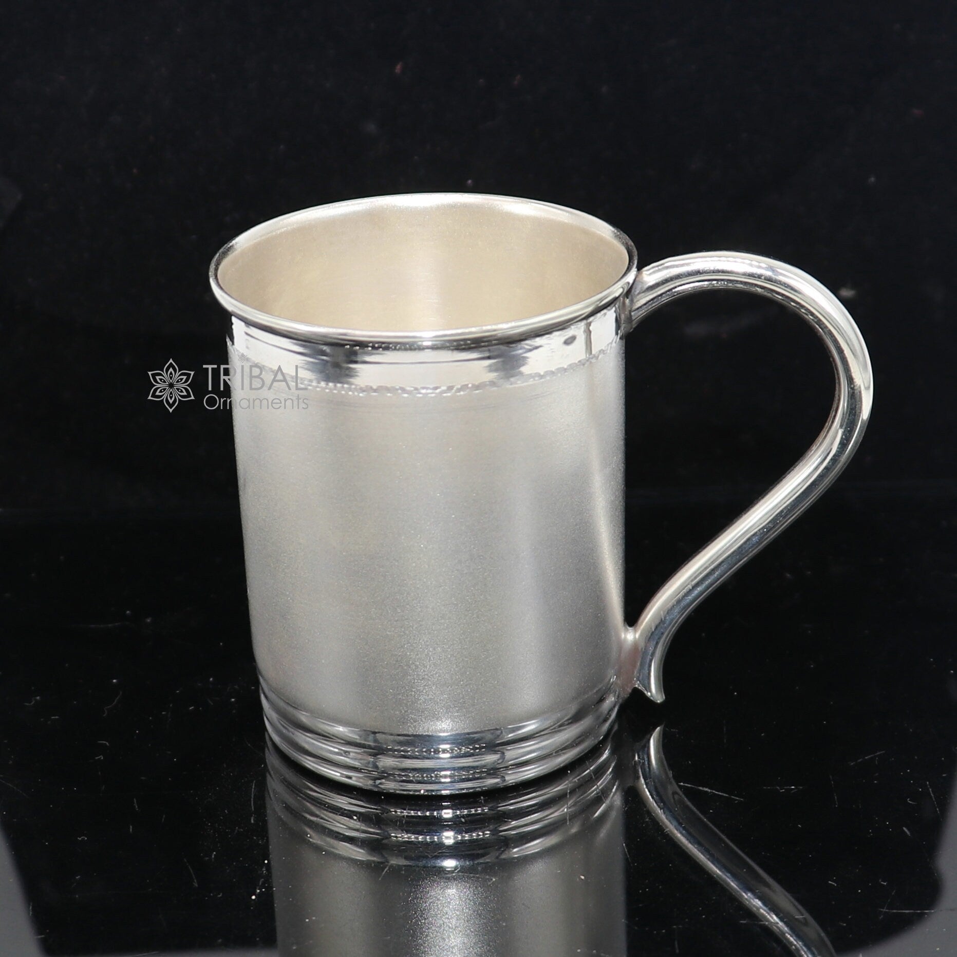 925 sterling silver handmade coffee cup or water milk cup tumbler, silver baby food flask, silver kids utensils gift sv289 - TRIBAL ORNAMENTS