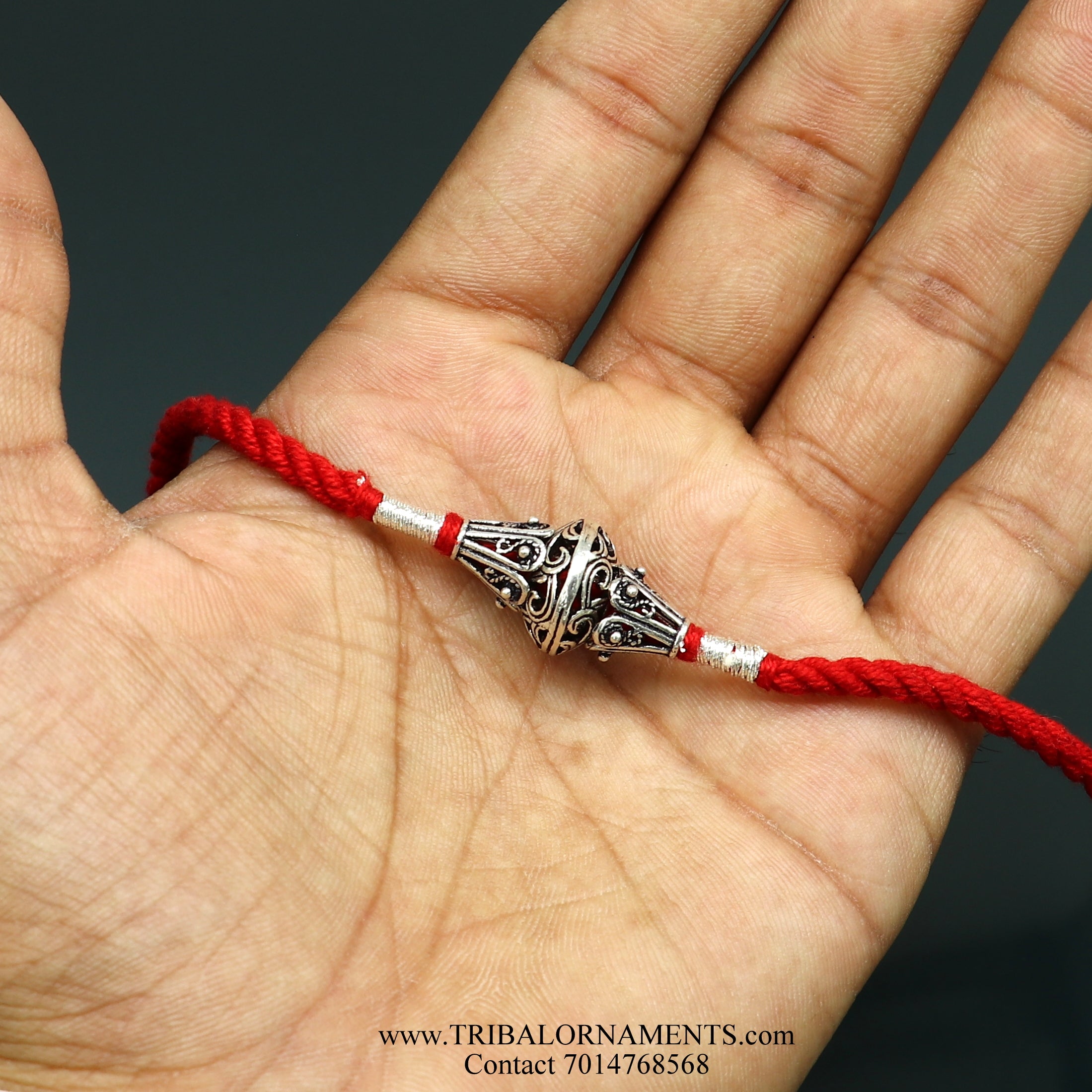 925 sterling silver handmade beautiful oxidized bead design Rakhi Bracelet,  amazing stylish gift for Rakshabandhan rk115 | TRIBAL ORNAMENTS