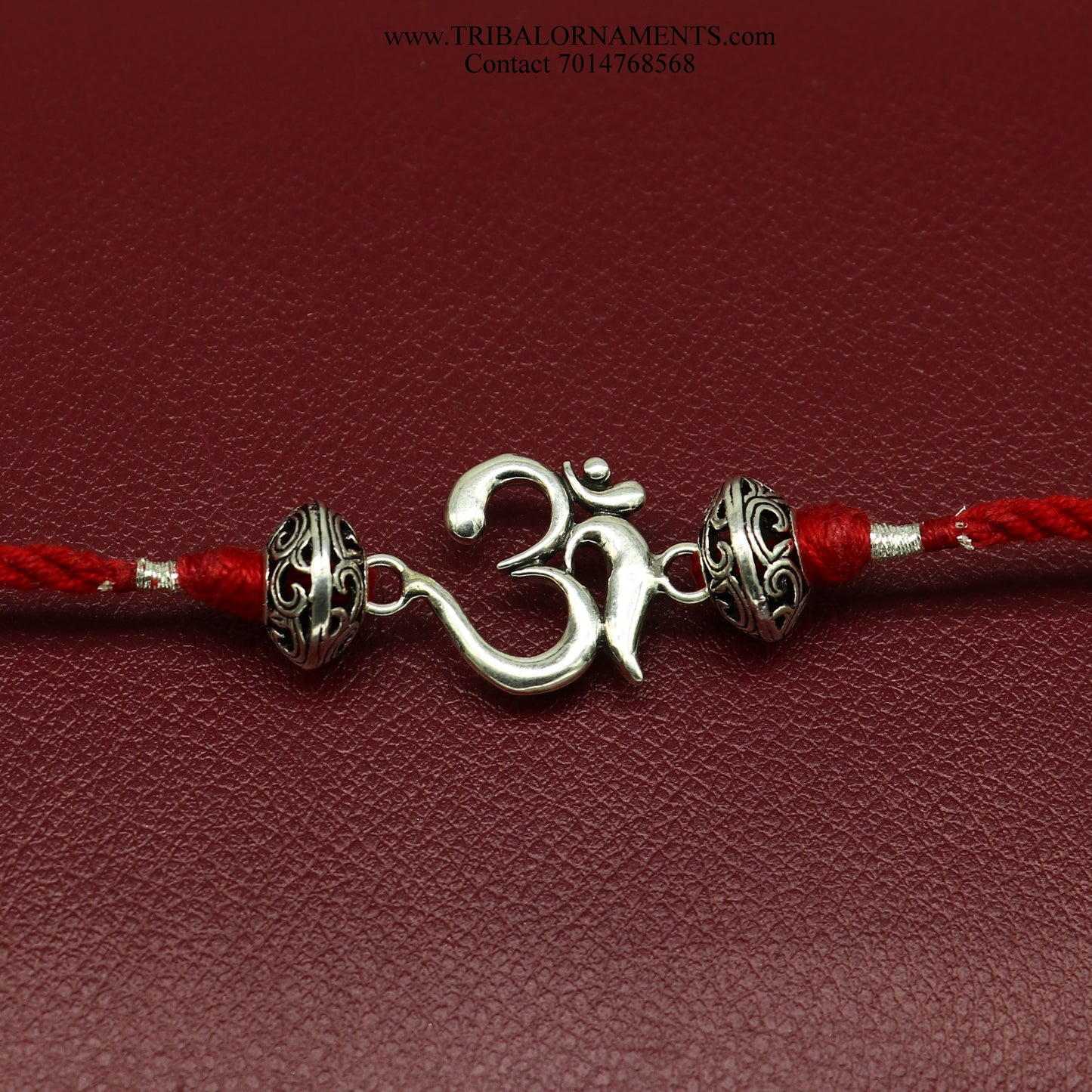 925 sterling silver handmade beautiful oxidized AUM design Rakhi Bracelet, amazing stylish gift for Rakshabandhan rk114 - TRIBAL ORNAMENTS