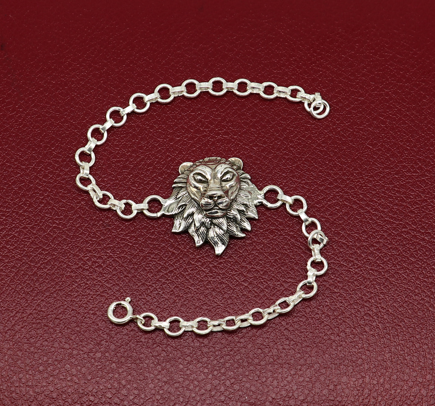 All sizes 925 sterling silver handmade Narsimha /Lion face design Rakhi Bracelet, amazing stylish gift for Rakshabandhan bracelet rk177 - TRIBAL ORNAMENTS