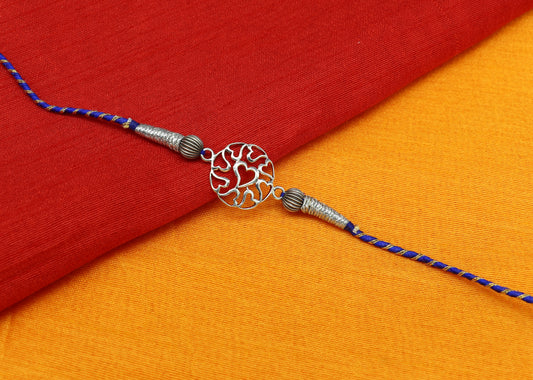 925 sterling silver handmade heart shape design Rakhi Bracelet, amazing stylish gift for Rakshabandhan rk26 - TRIBAL ORNAMENTS