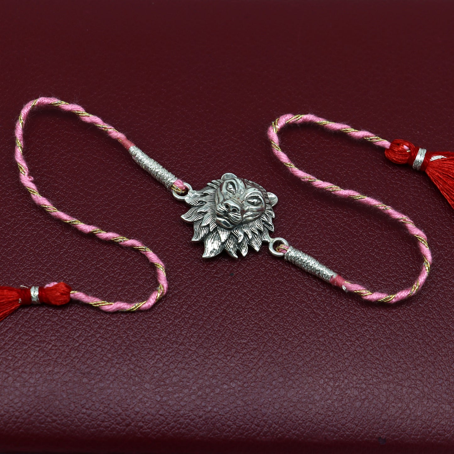 925 sterling silver handmade Narsimha design Rakhi Bracelet, amazing stylish gift for Rakshabandhan rk29 - TRIBAL ORNAMENTS