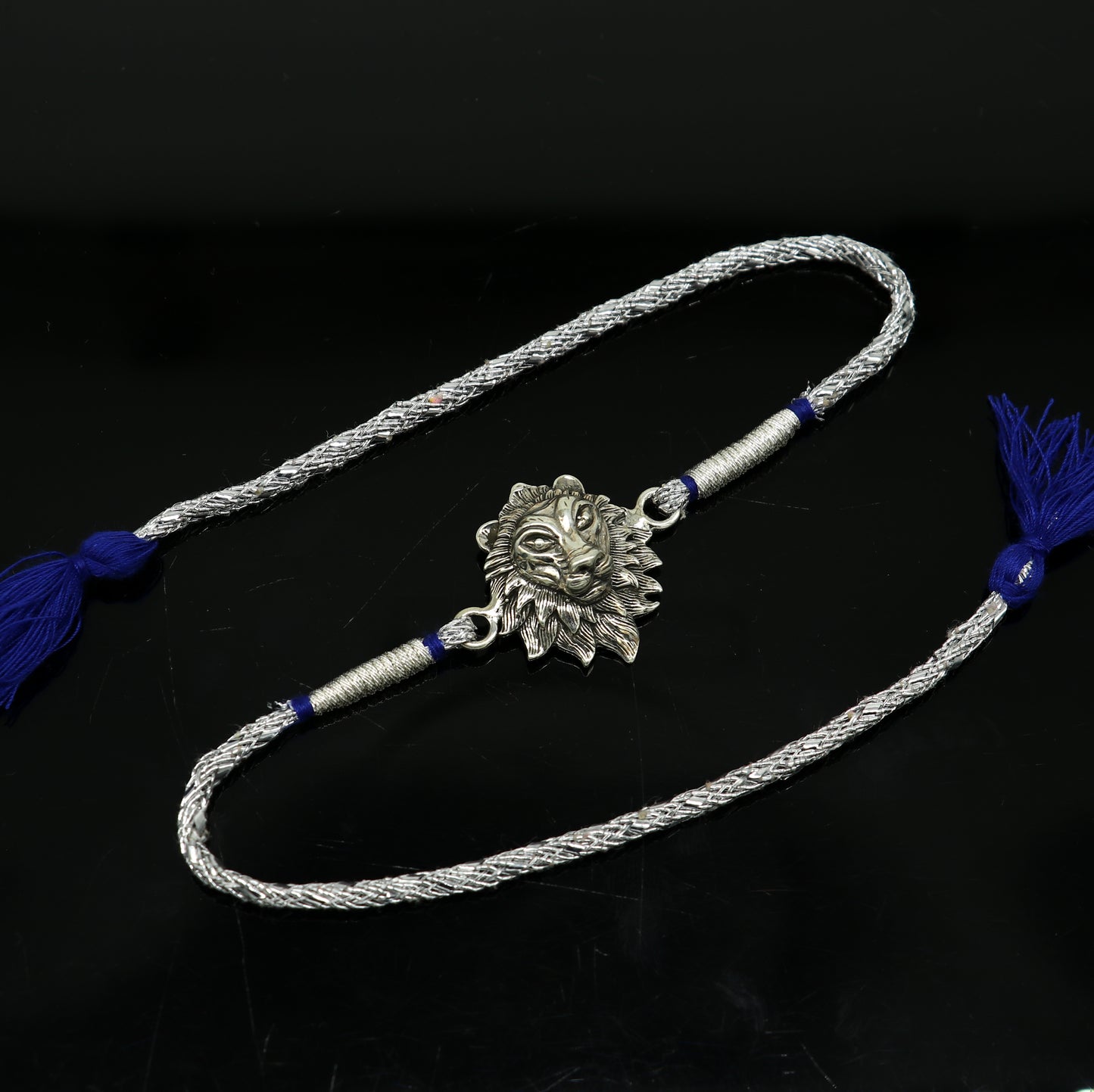 925 sterling silver handmade Narsimha design Rakhi Bracelet, amazing stylish gift for Rakshabandhan rk33 - TRIBAL ORNAMENTS