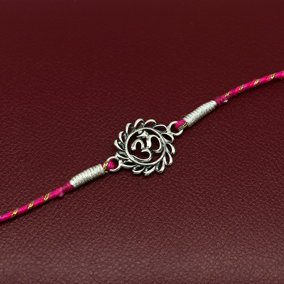 925 sterling silver handmade AUM design Rakhi Bracelet, amazing stylish gift for Rakshabandhan rk36 - TRIBAL ORNAMENTS