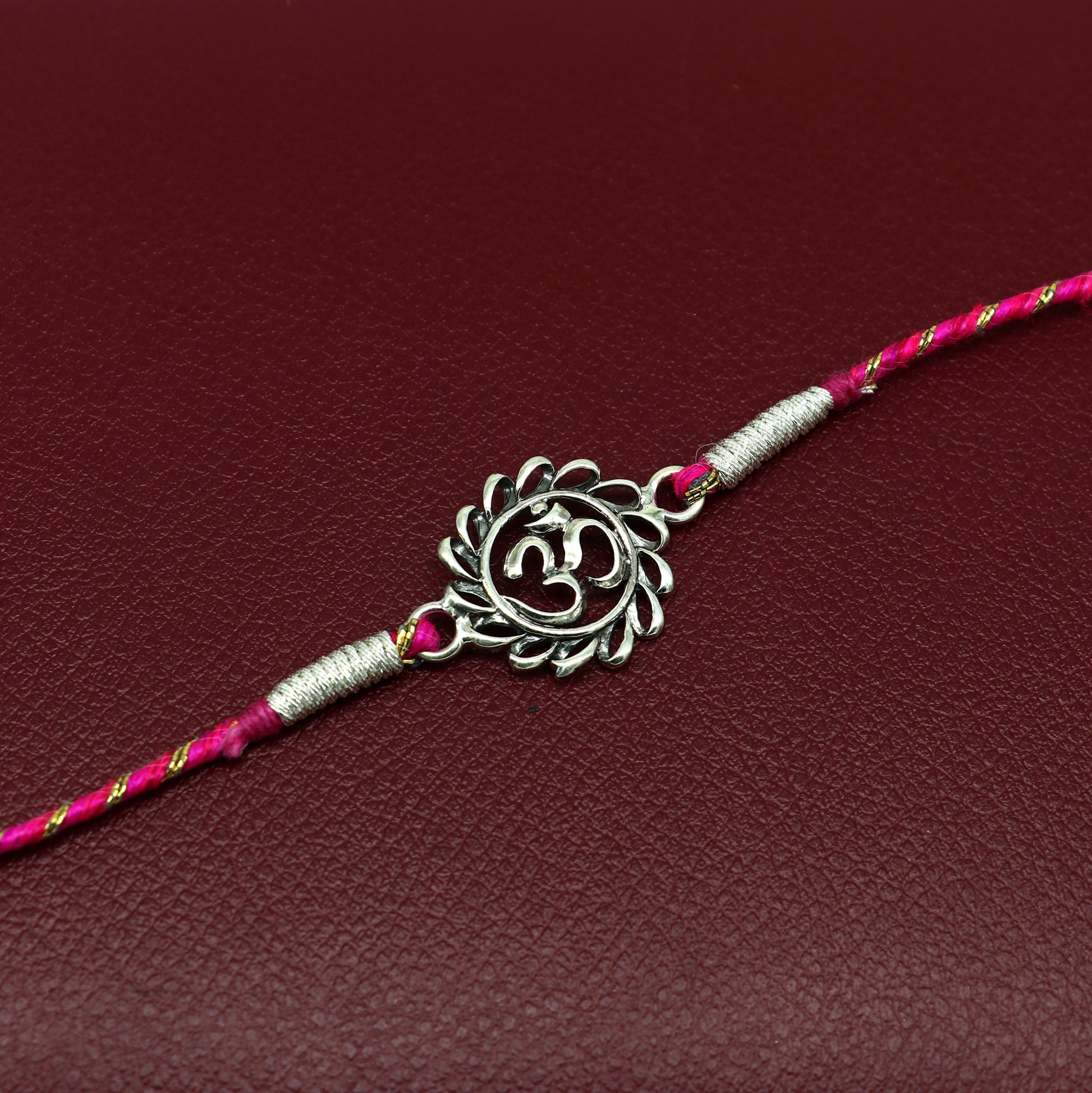 925 sterling silver handmade AUM design Rakhi Bracelet, amazing stylish gift for Rakshabandhan rk36 - TRIBAL ORNAMENTS