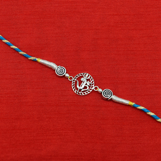 925 sterling silver handmade AUM design Rakhi Bracelet, amazing stylish gift for Rakshabandhan rk41 - TRIBAL ORNAMENTS