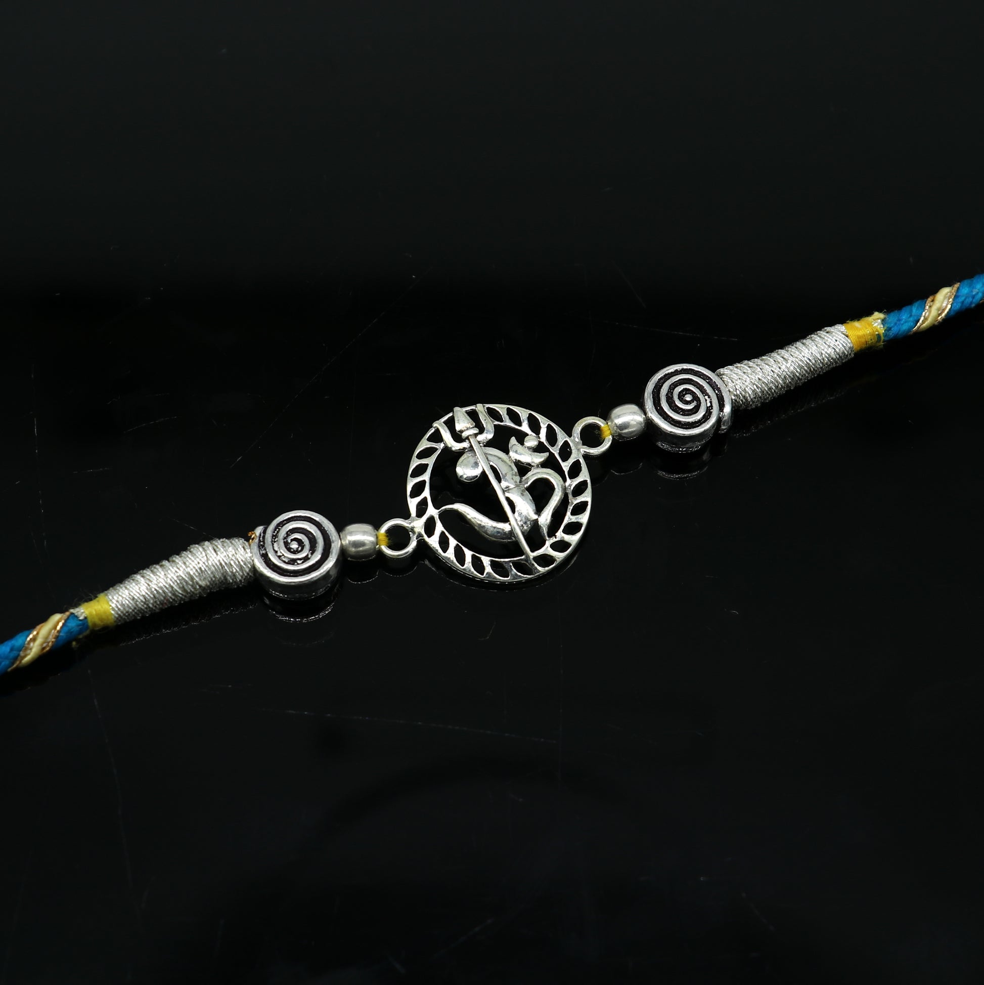 925 sterling silver handmade AUM design Rakhi Bracelet, amazing stylish gift for Rakshabandhan rk41 - TRIBAL ORNAMENTS