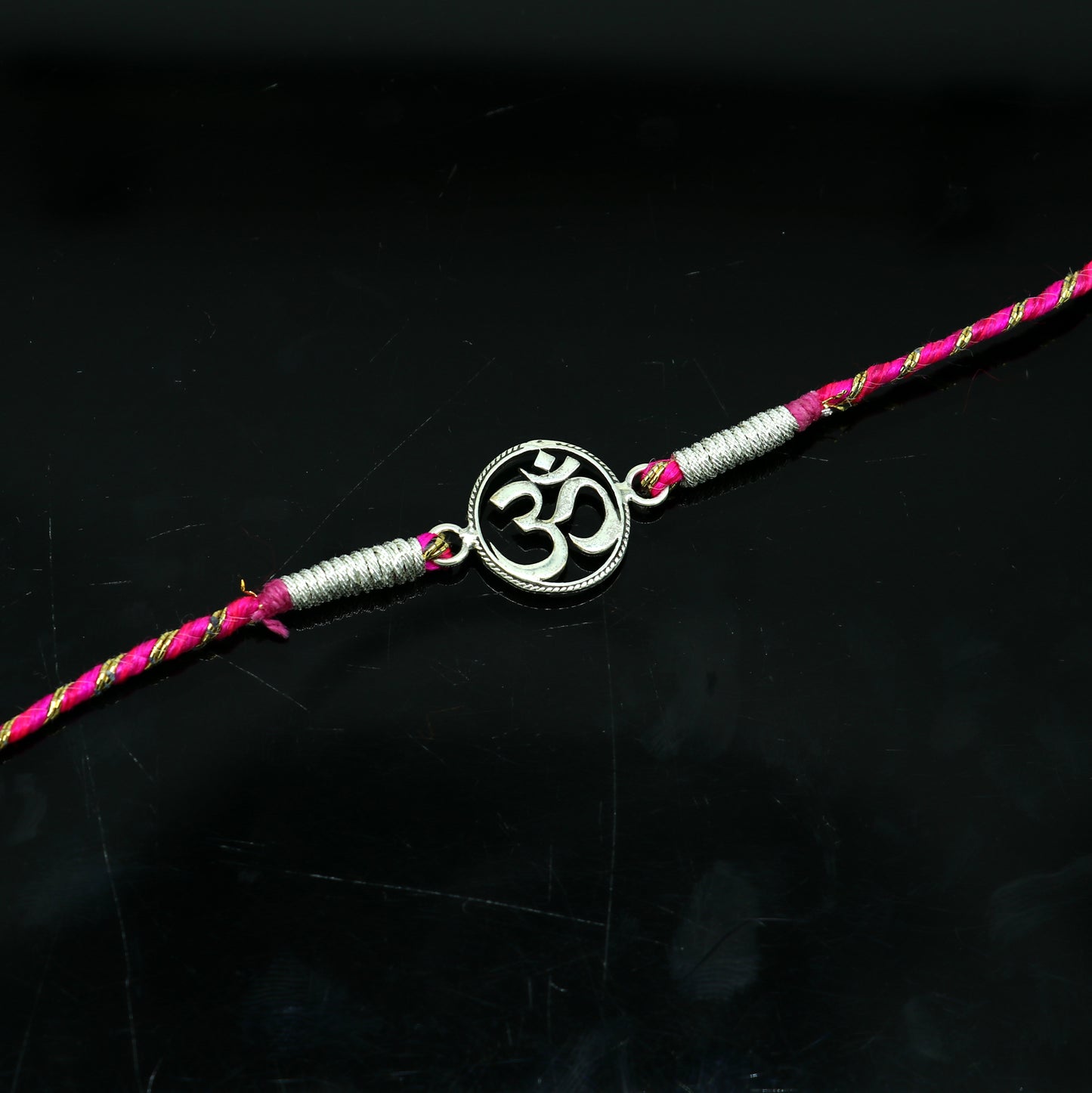 925 sterling silver handmade AUM design Rakhi Bracelet, amazing stylish gift for Rakshabandhan rk42 - TRIBAL ORNAMENTS