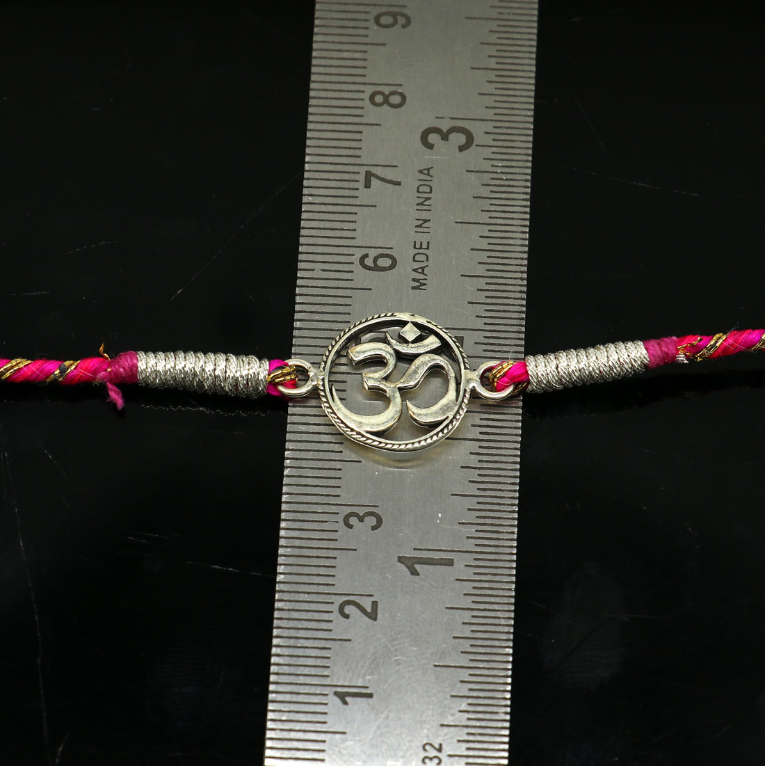 925 sterling silver handmade AUM design Rakhi Bracelet, amazing stylish gift for Rakshabandhan rk42 - TRIBAL ORNAMENTS