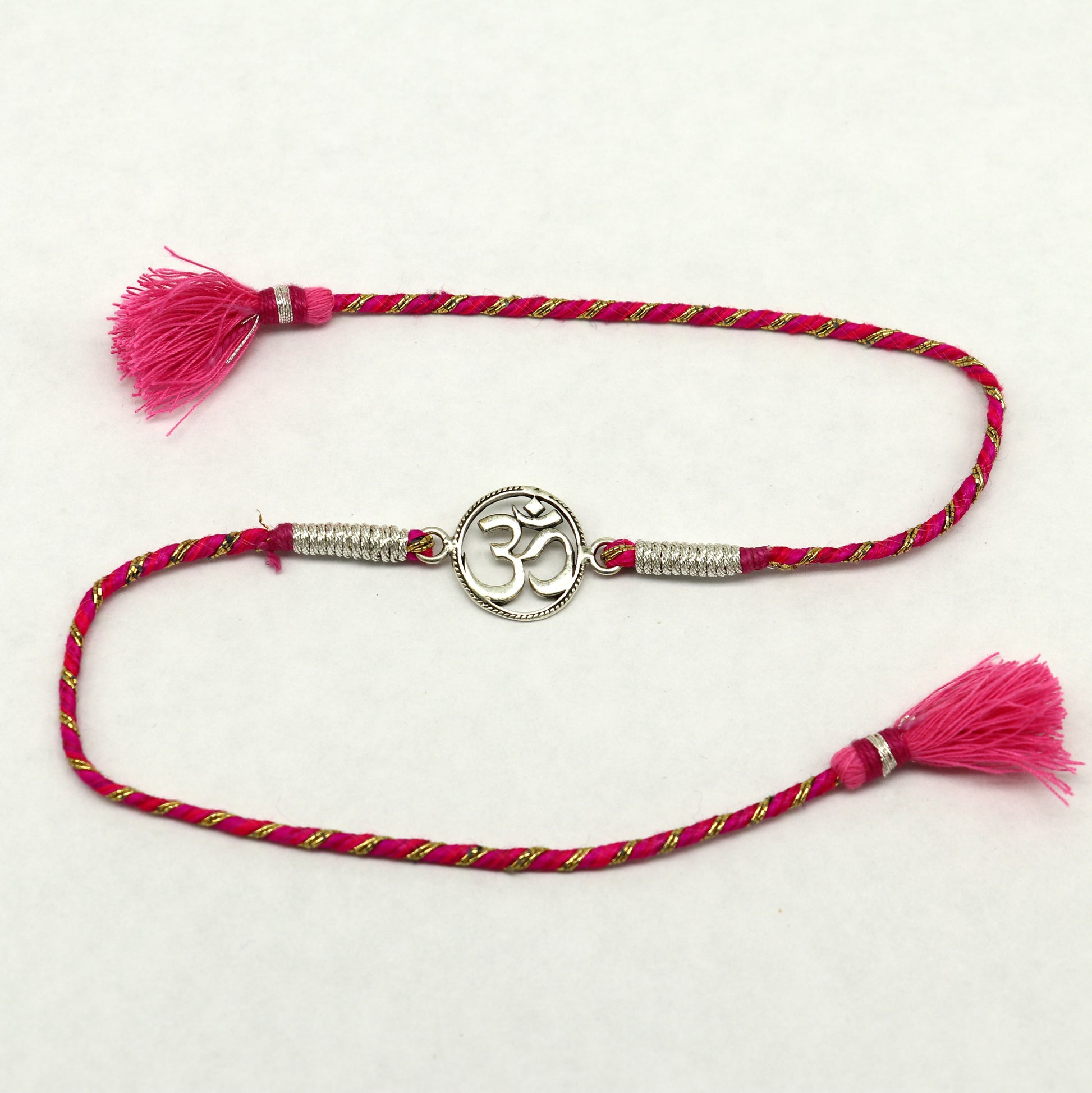 925 sterling silver handmade AUM design Rakhi Bracelet, amazing stylish gift for Rakshabandhan rk42 - TRIBAL ORNAMENTS