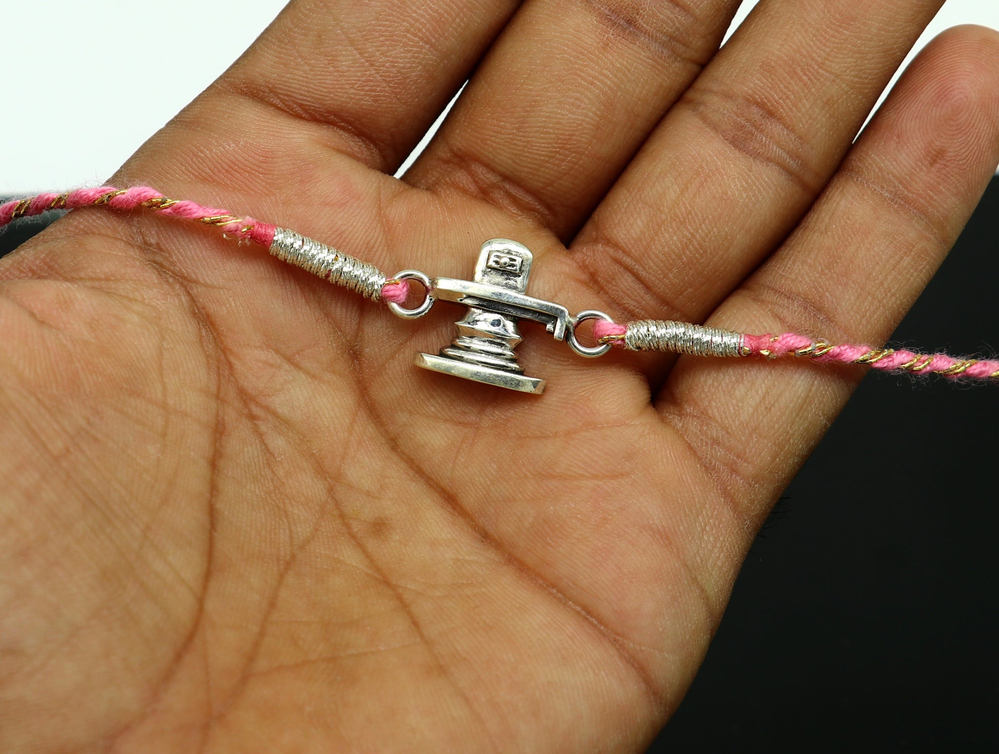 925 sterling silver handmade shivling design Rakhi Bracelet, amazing stylish gift for Rakshabandhan rk51 - TRIBAL ORNAMENTS