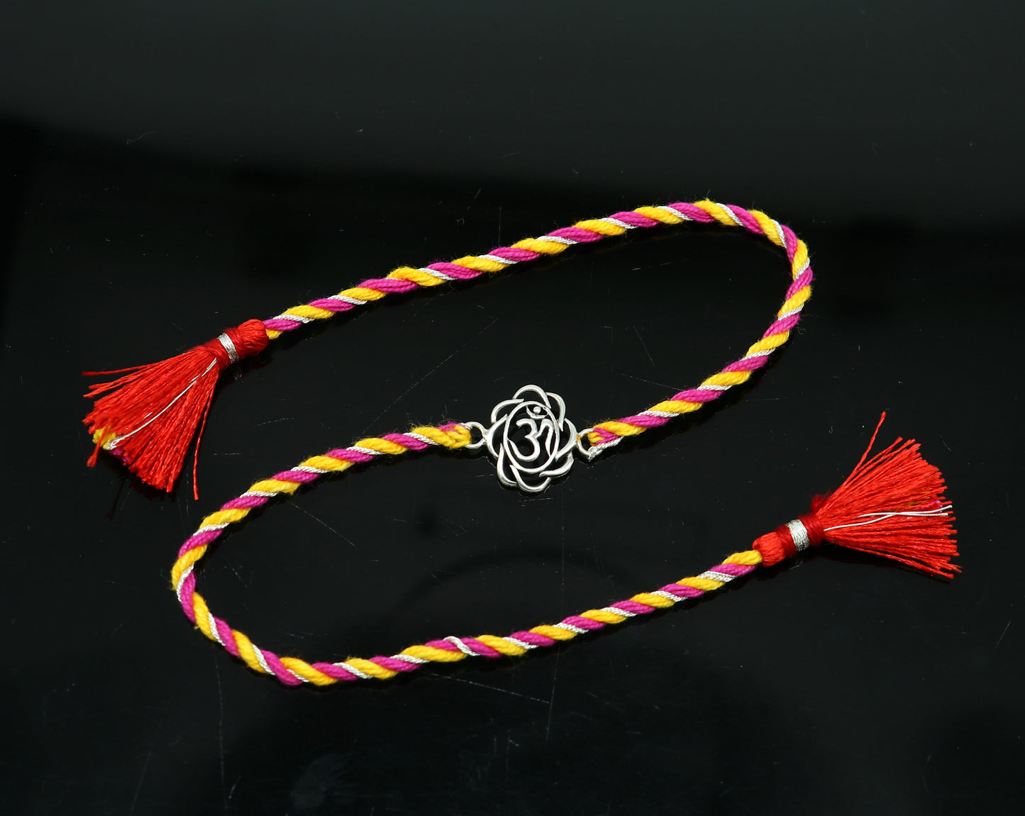 925 sterling silver handmade AUM design Rakhi Bracelet, amazing stylish gift for Rakshabandhan rk53 - TRIBAL ORNAMENTS