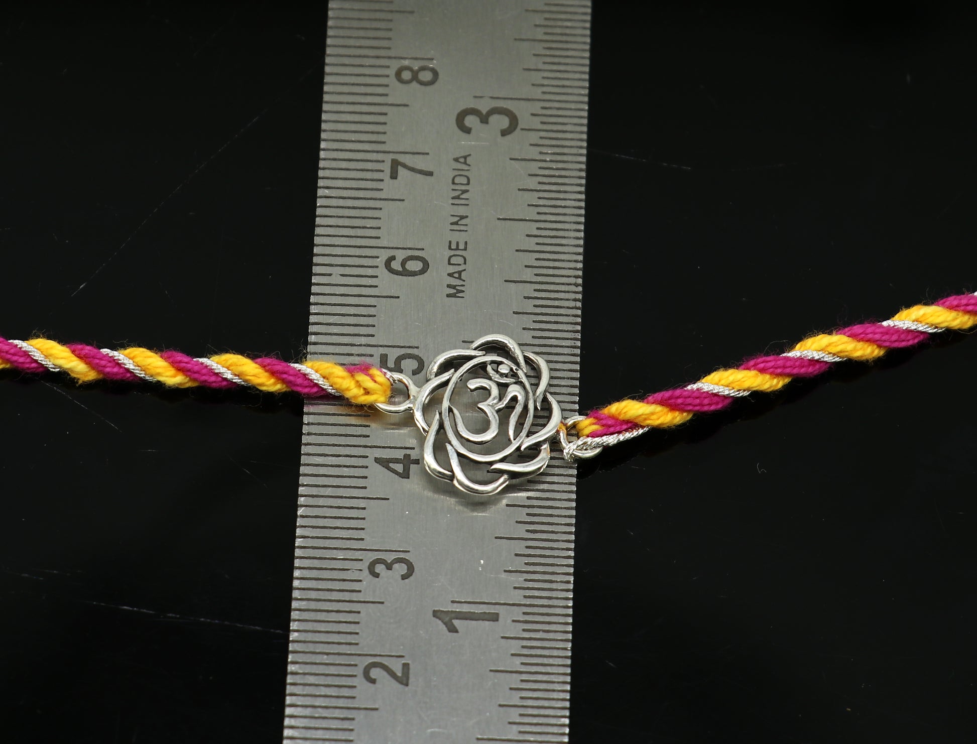 925 sterling silver handmade AUM design Rakhi Bracelet, amazing stylish gift for Rakshabandhan rk53 - TRIBAL ORNAMENTS