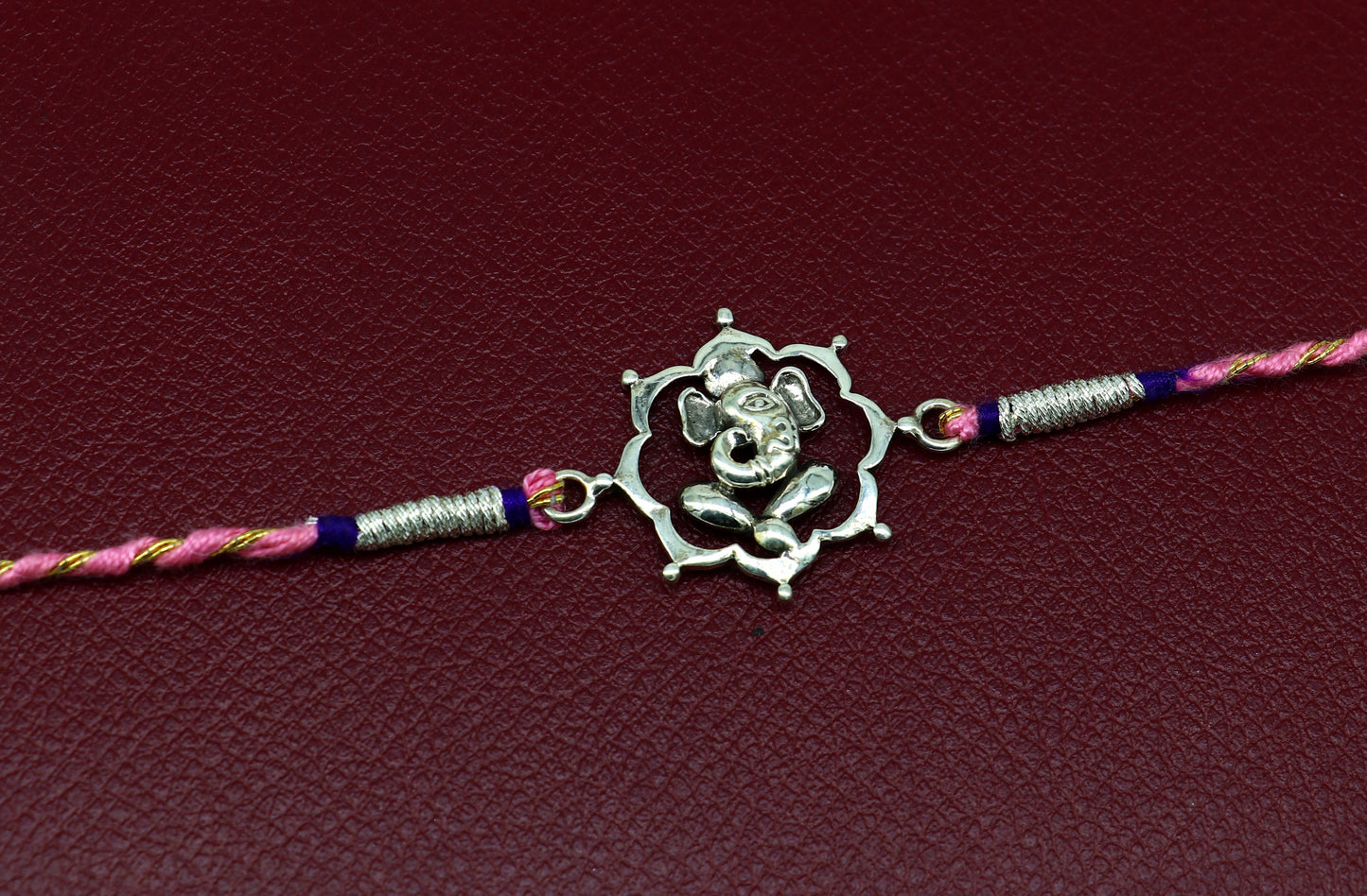 925 sterling silver handmade Ganesha design Rakhi Bracelet, amazing stylish gift for Rakshabandhan rk58 - TRIBAL ORNAMENTS